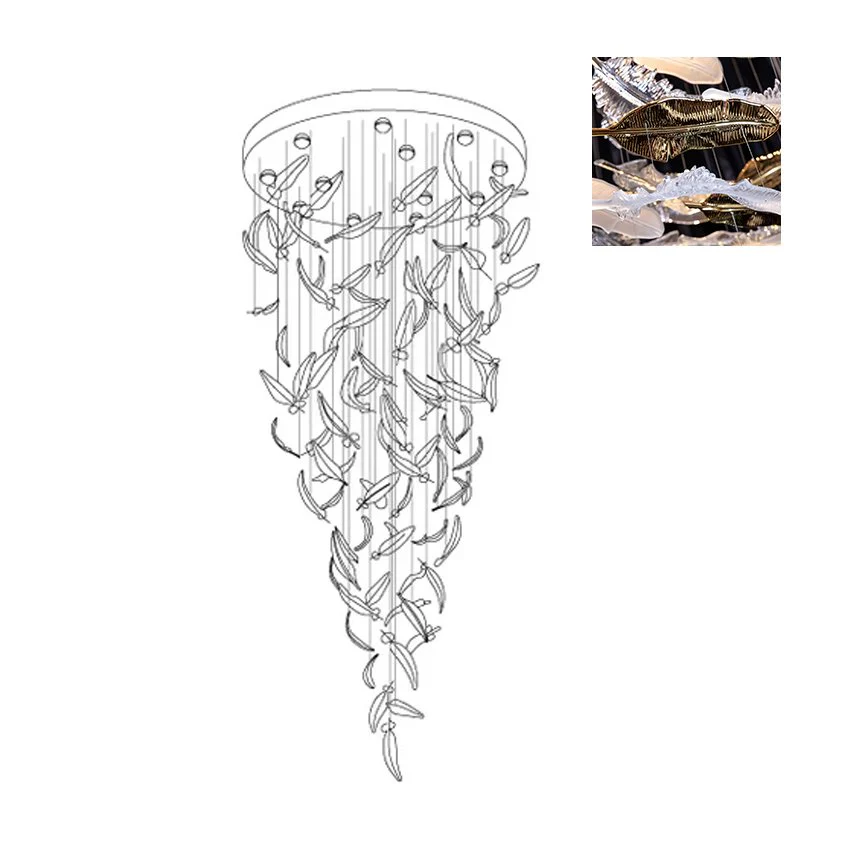 Glass Feathers Flying Chandelier - Image 63