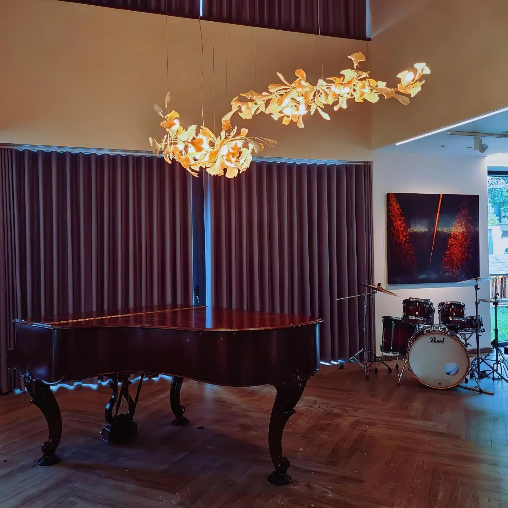 Gold White Leaves Combination Gingko Chandeliers - Image 13