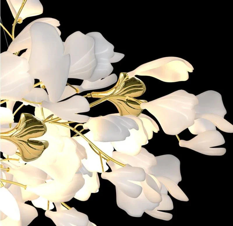 Gold White Leaves Combination Gingko Chandeliers - Image 17