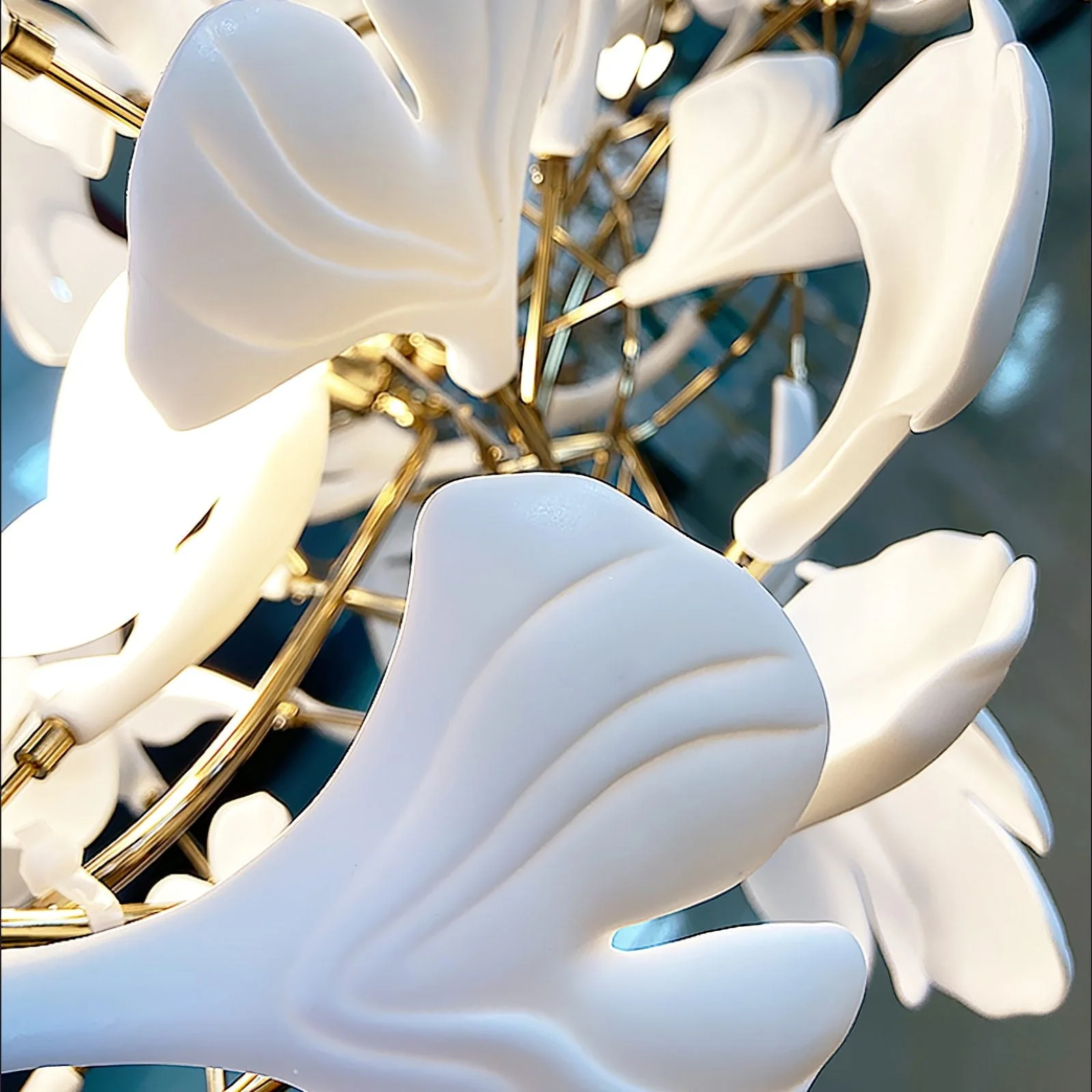 Gold White Leaves Combination Gingko Chandeliers - Image 22