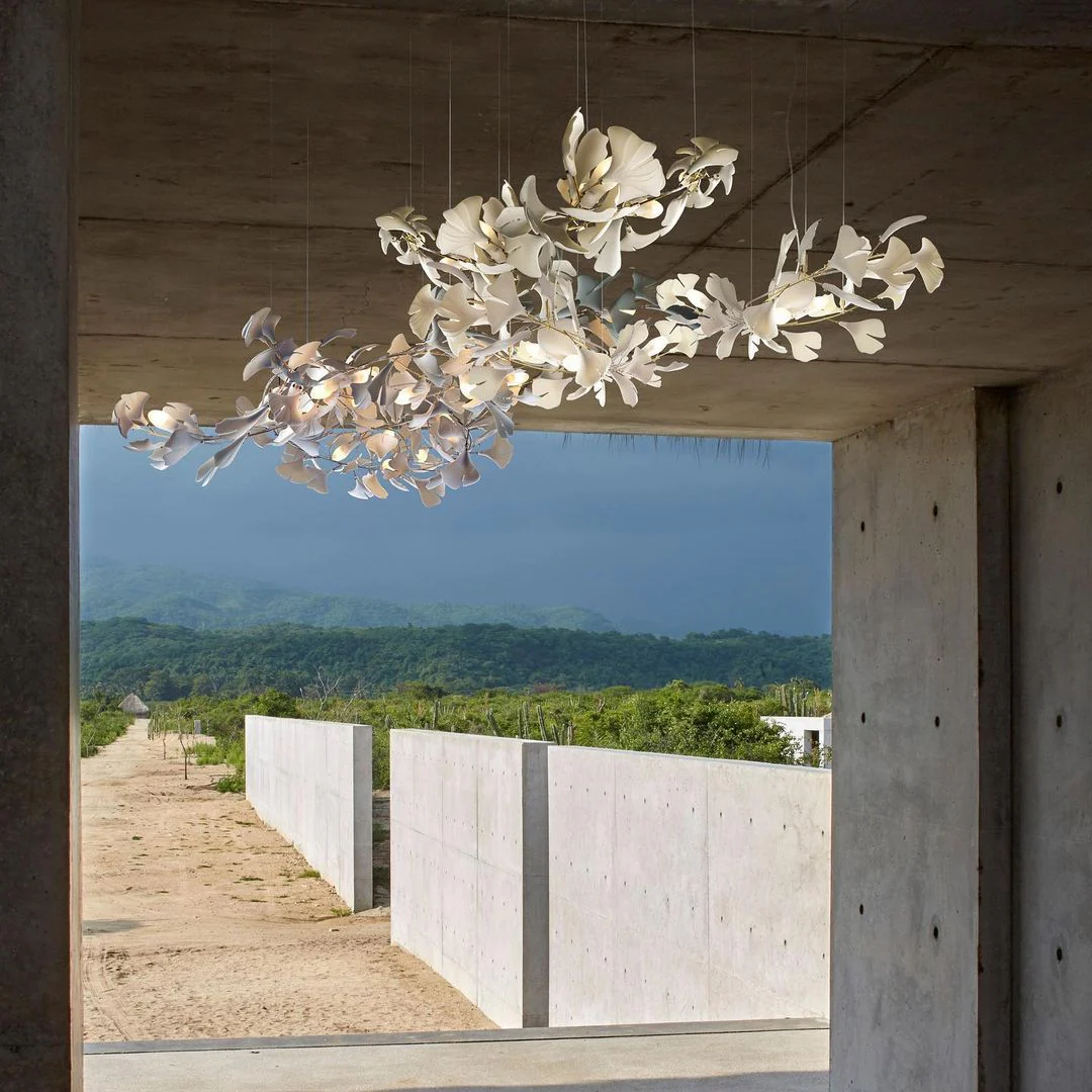Gold White Leaves Combination Gingko Chandeliers - Image 4
