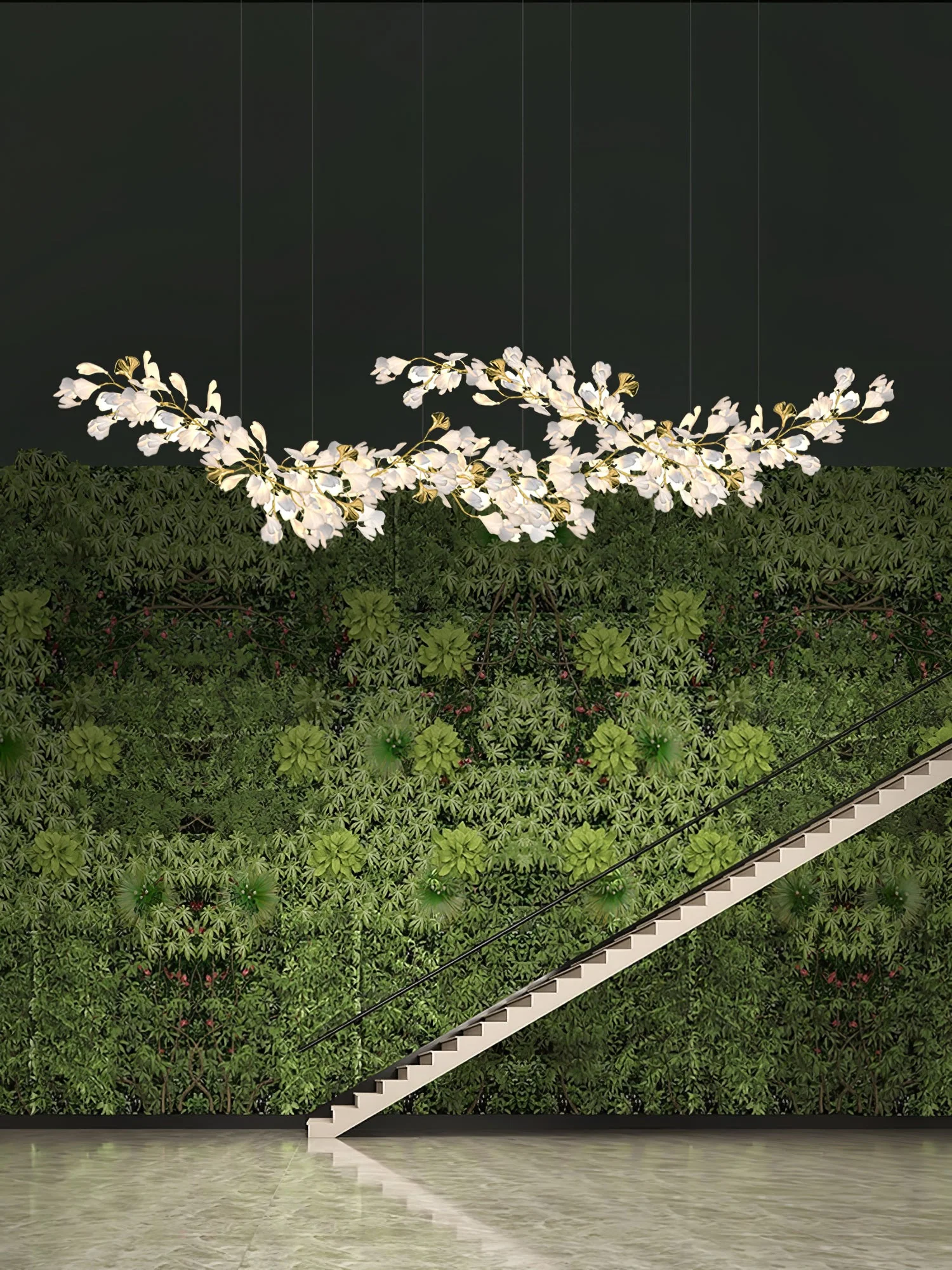 Gold White Leaves Combination Gingko Chandeliers - Image 5