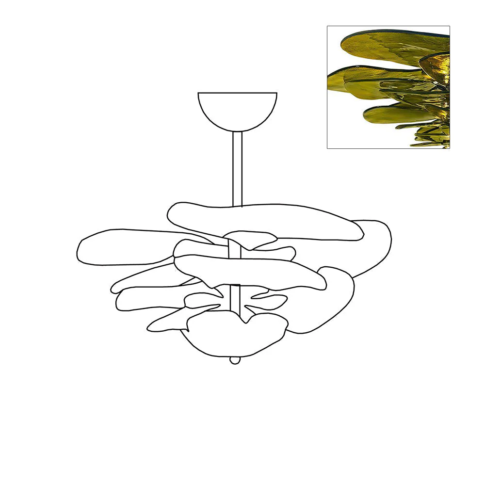 Petals Gold Murano Chandelier - Image 112
