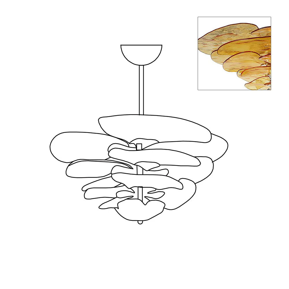Petals Gold Murano Chandelier - Image 14