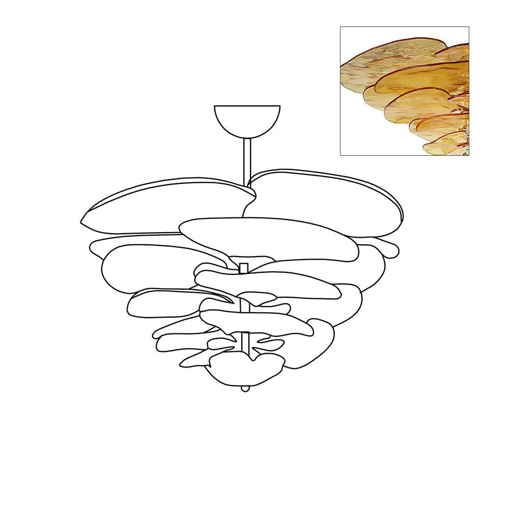 Petals Gold Murano Chandelier - Image 7