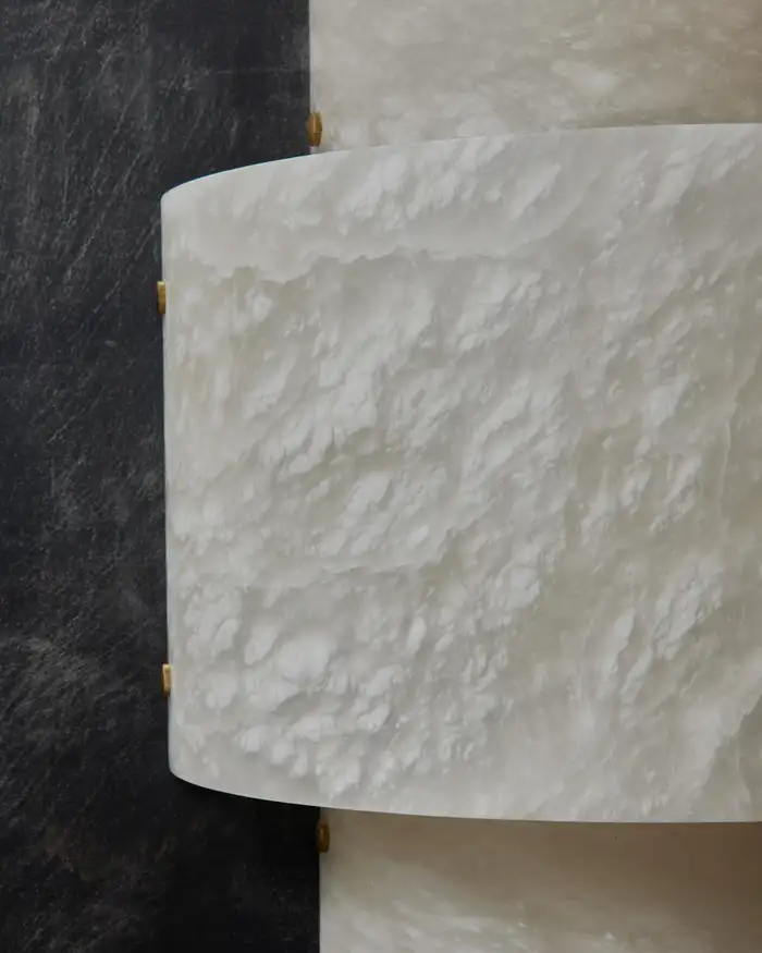 Half Cylinder Alabaster Wall Sconce - Image 7