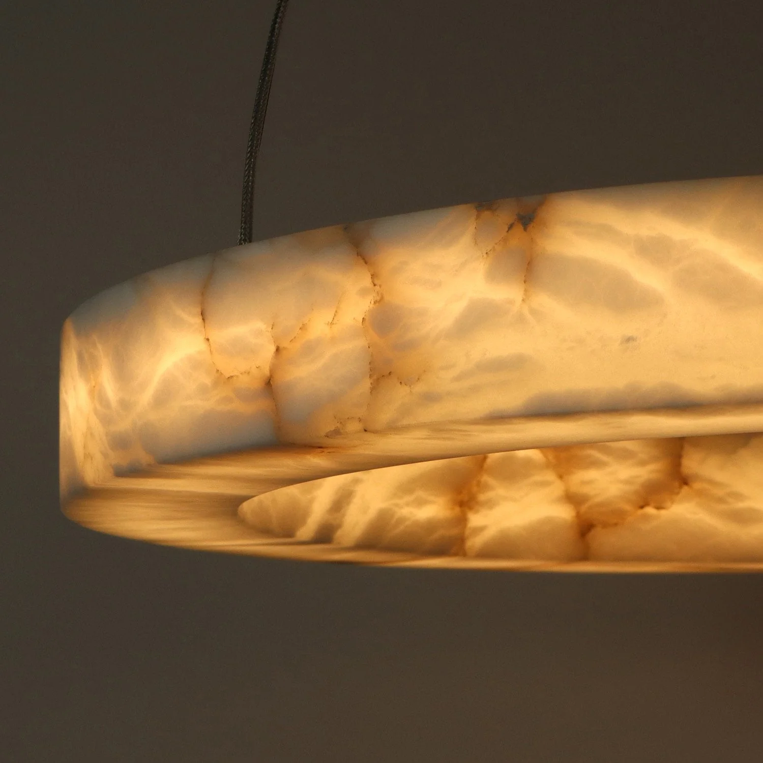Halo Alabaster Natural Stone Chandelier - Image 2