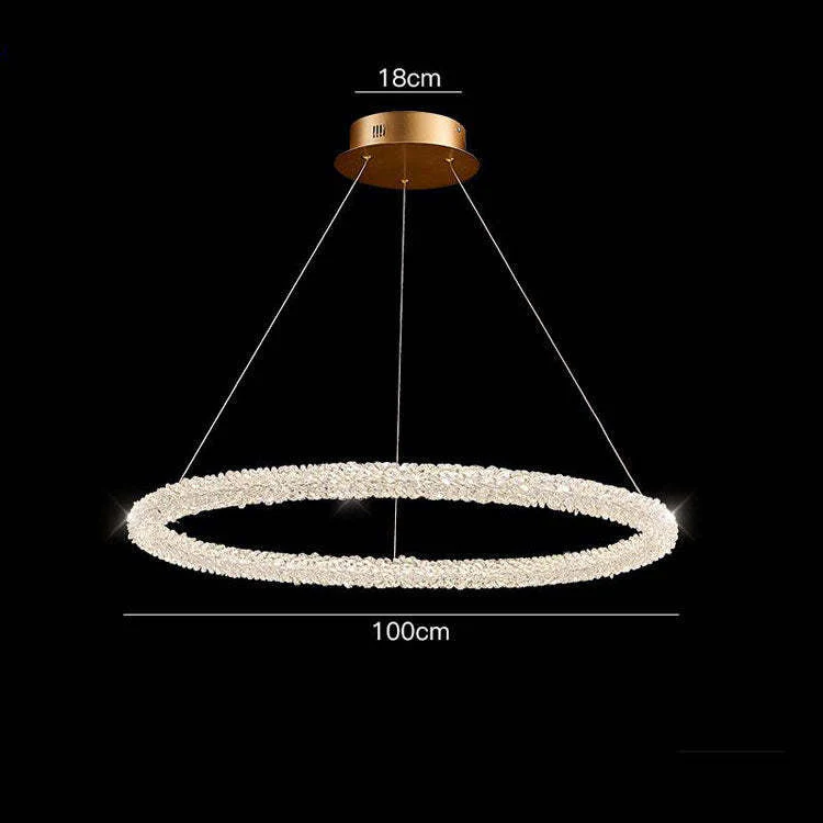 Halo Modern Clear Crystal Ring Chandelier - Image 10