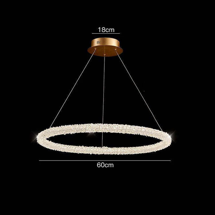 Halo Modern Clear Crystal Ring Chandelier - Image 16