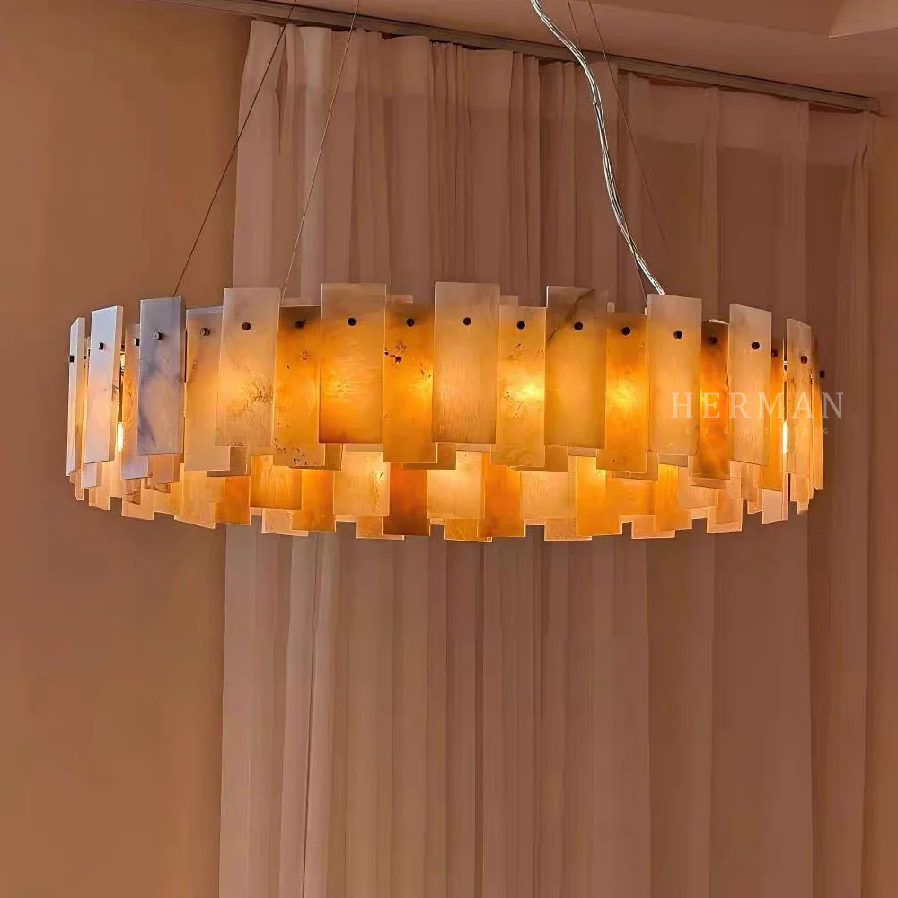 Halo Round Alabaster Chandelier - Image 5