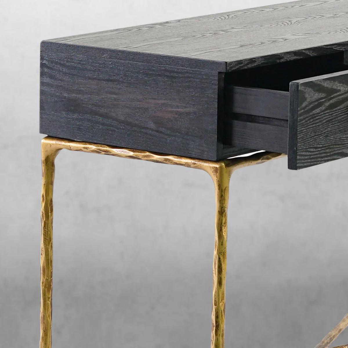 Hand-Forged Metal 3 Drawer Desk - Image 5