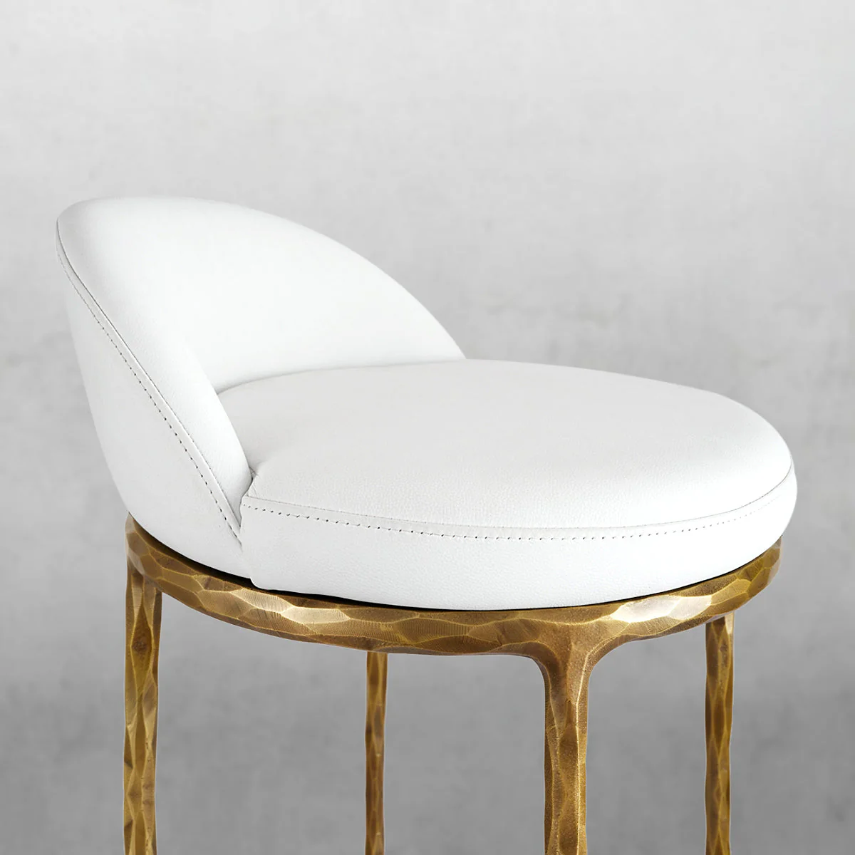 Hand-Forged Metal Bar Swivel Counter Stool - Image 6