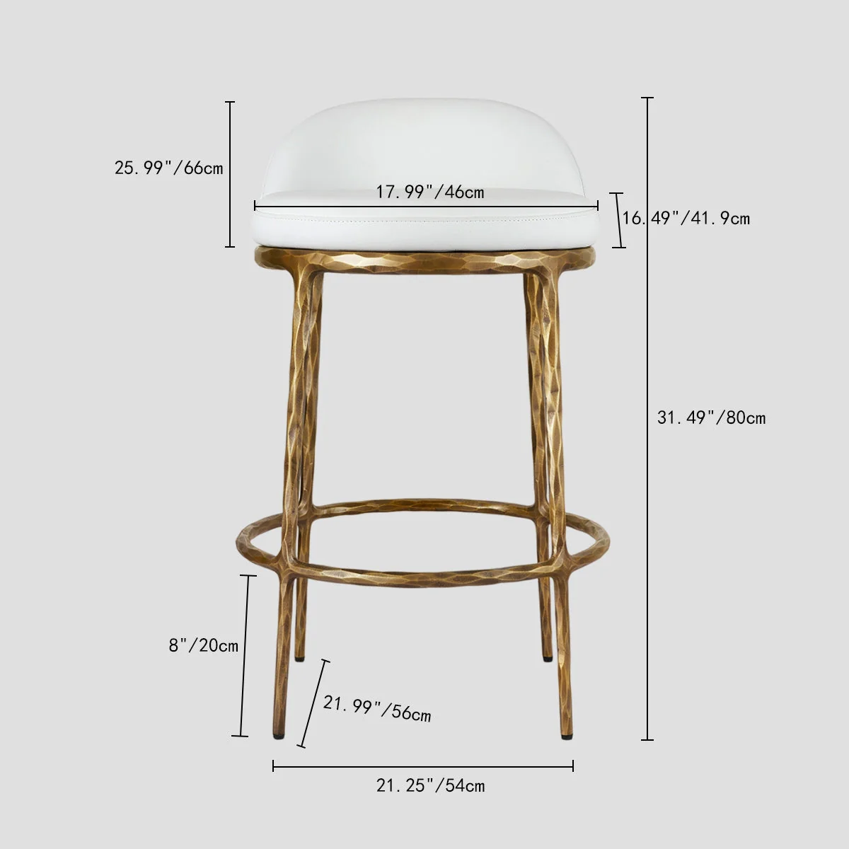 Hand-Forged Metal Bar Swivel Counter Stool - Image 7