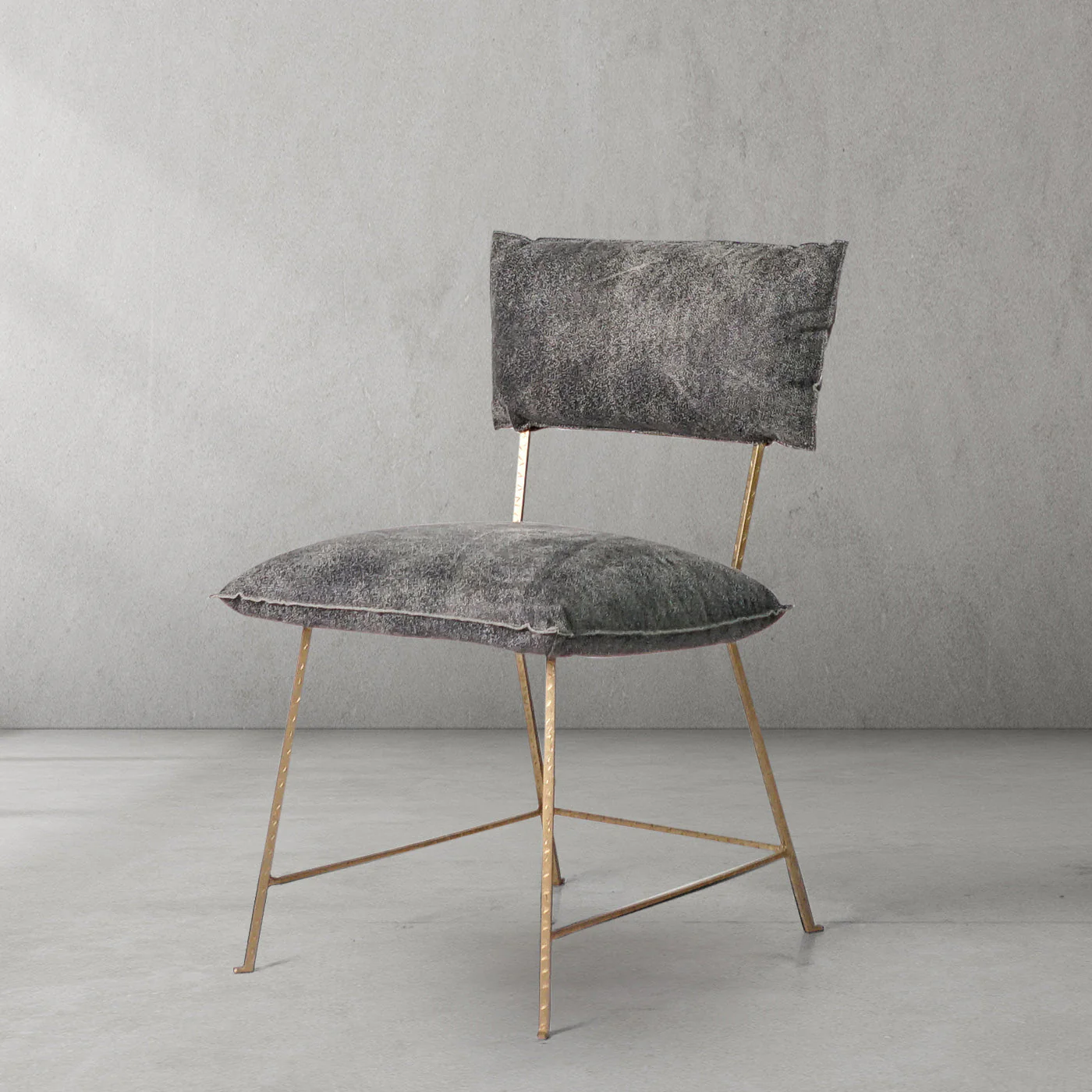Hand-Forged Metal Cartier Armless Dining Chair - Image 10