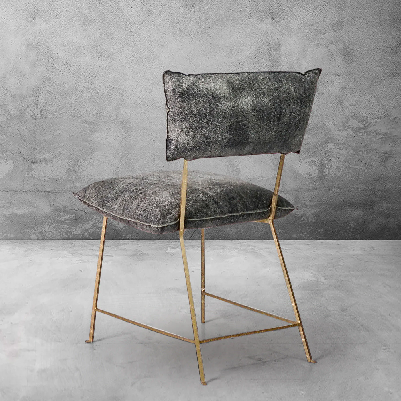 Hand-Forged Metal Cartier Armless Dining Chair - Image 4