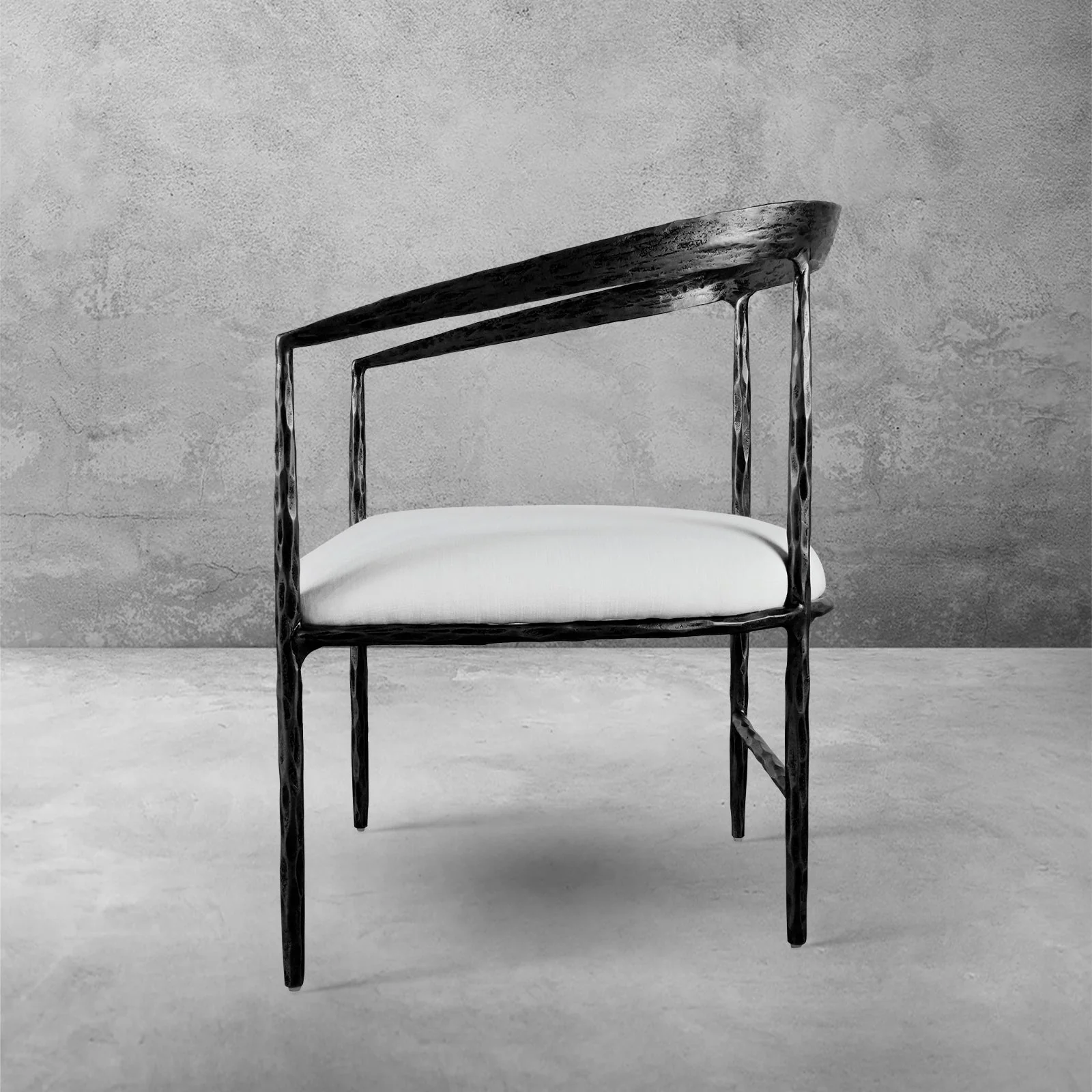 Hand-Forged Metal Curved Chair - Image 15