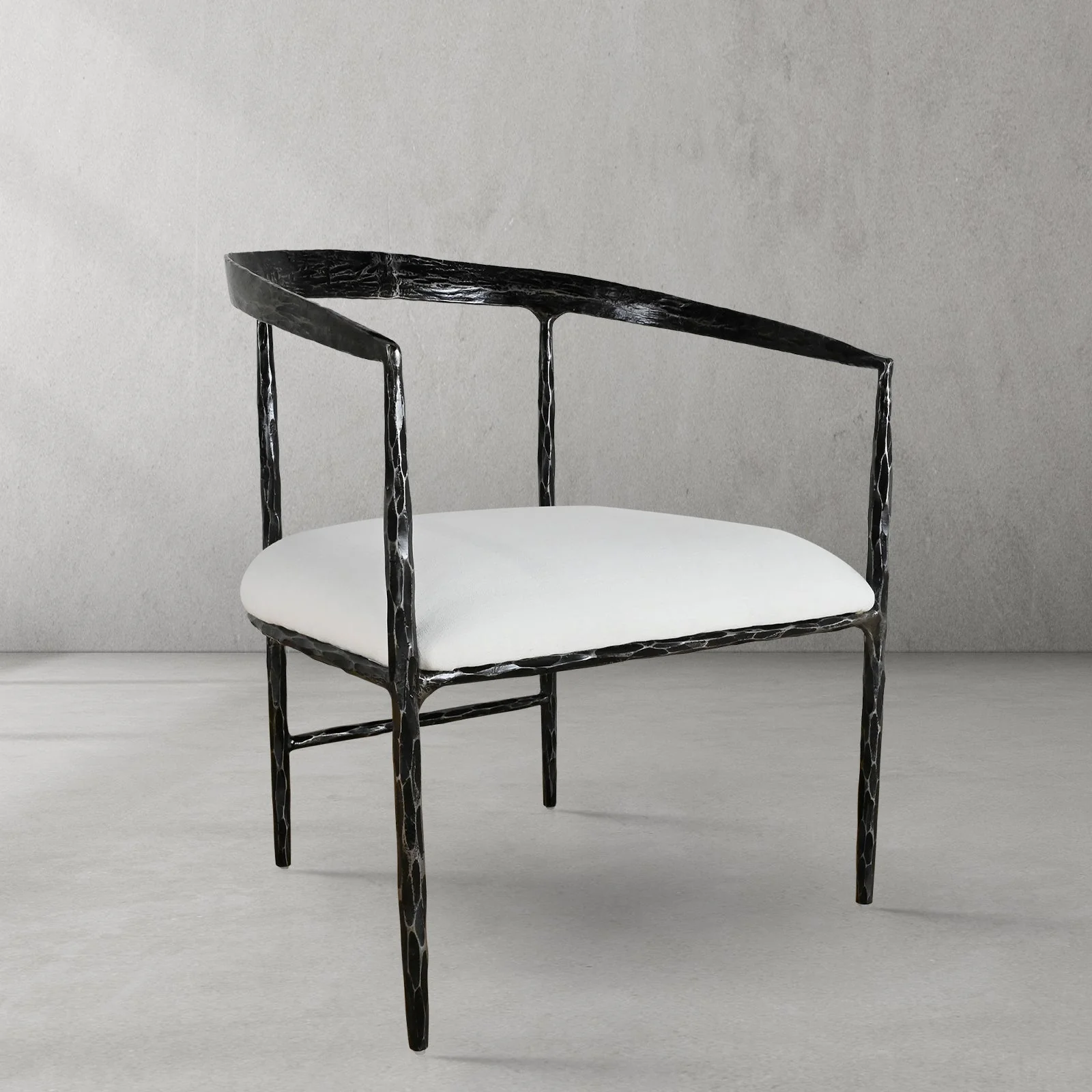 Hand-Forged Metal Curved Chair - Image 23