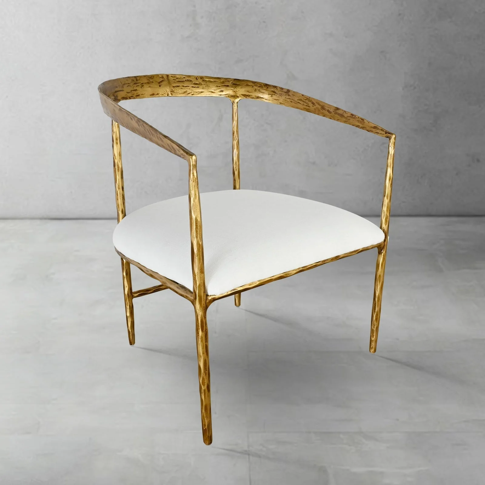 Hand-Forged Metal Curved Chair - Image 4