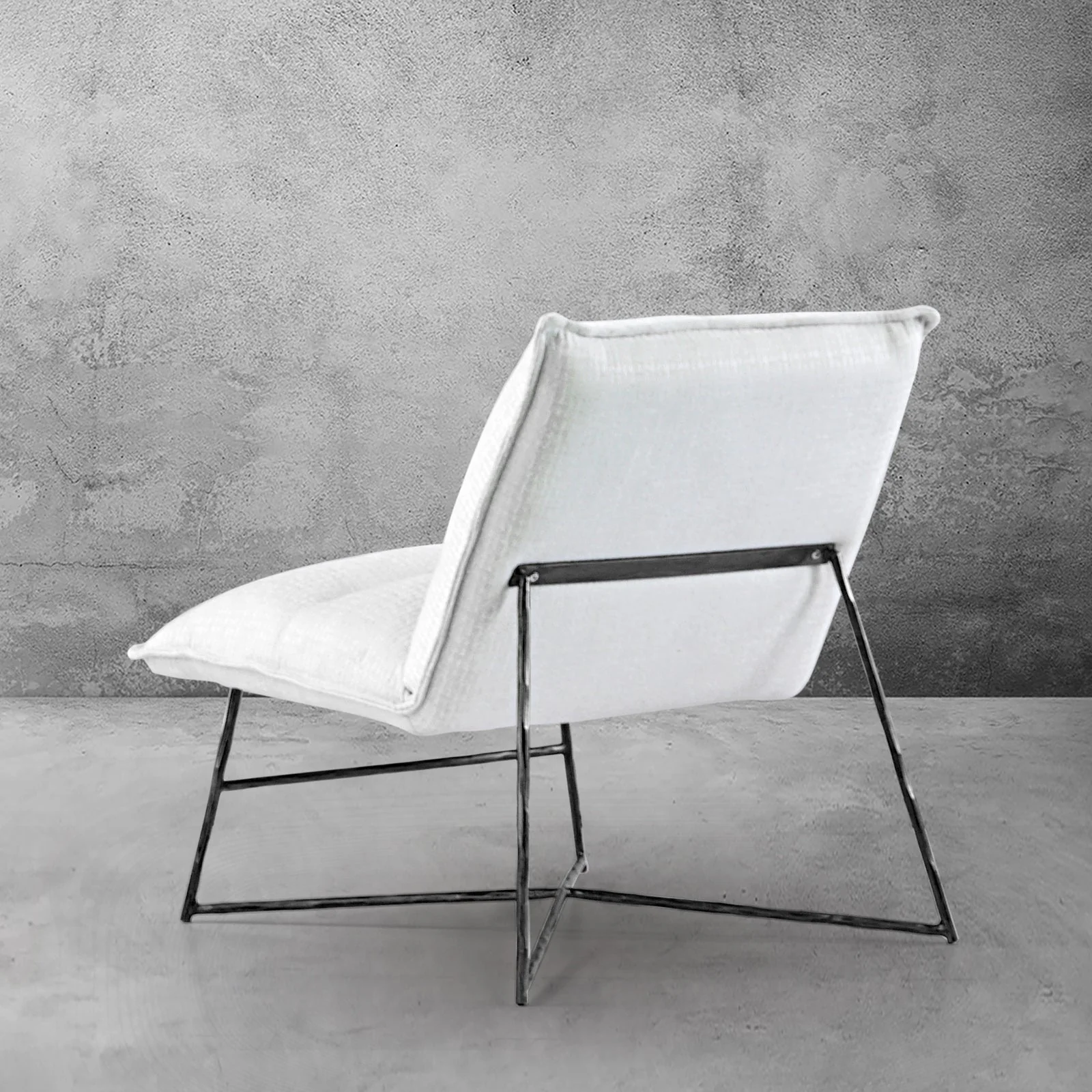Hand-Forged Metal Fabric Lounge Chair - Image 11