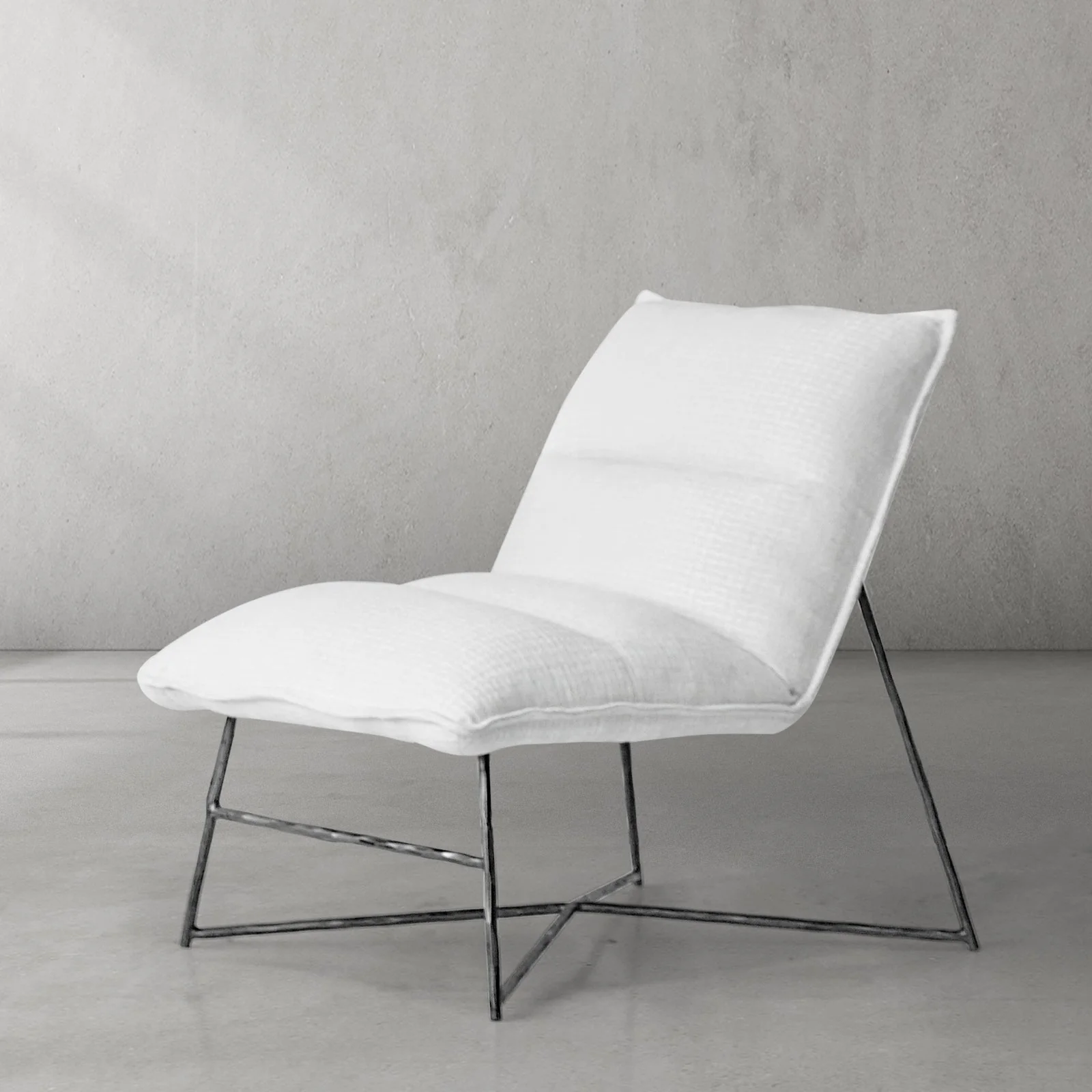 Hand-Forged Metal Fabric Lounge Chair - Image 15