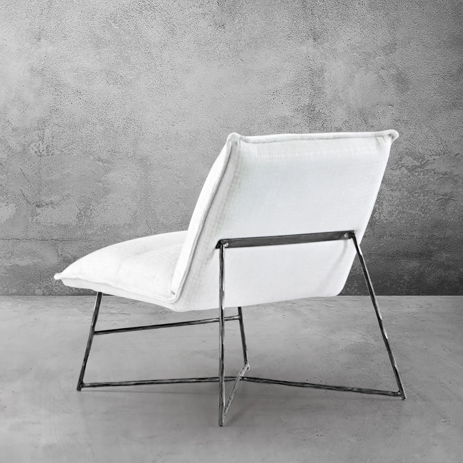 Hand-Forged Metal Fabric Lounge Chair - Image 18