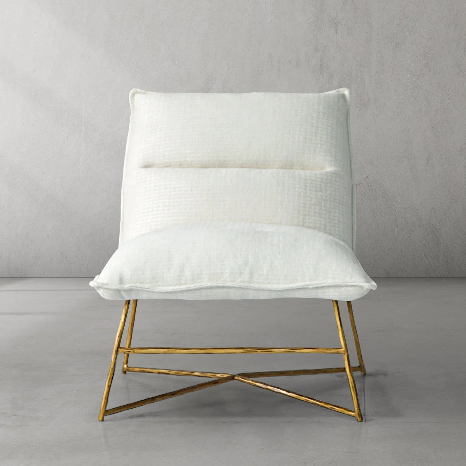 Hand-Forged Metal Fabric Lounge Chair - Image 2