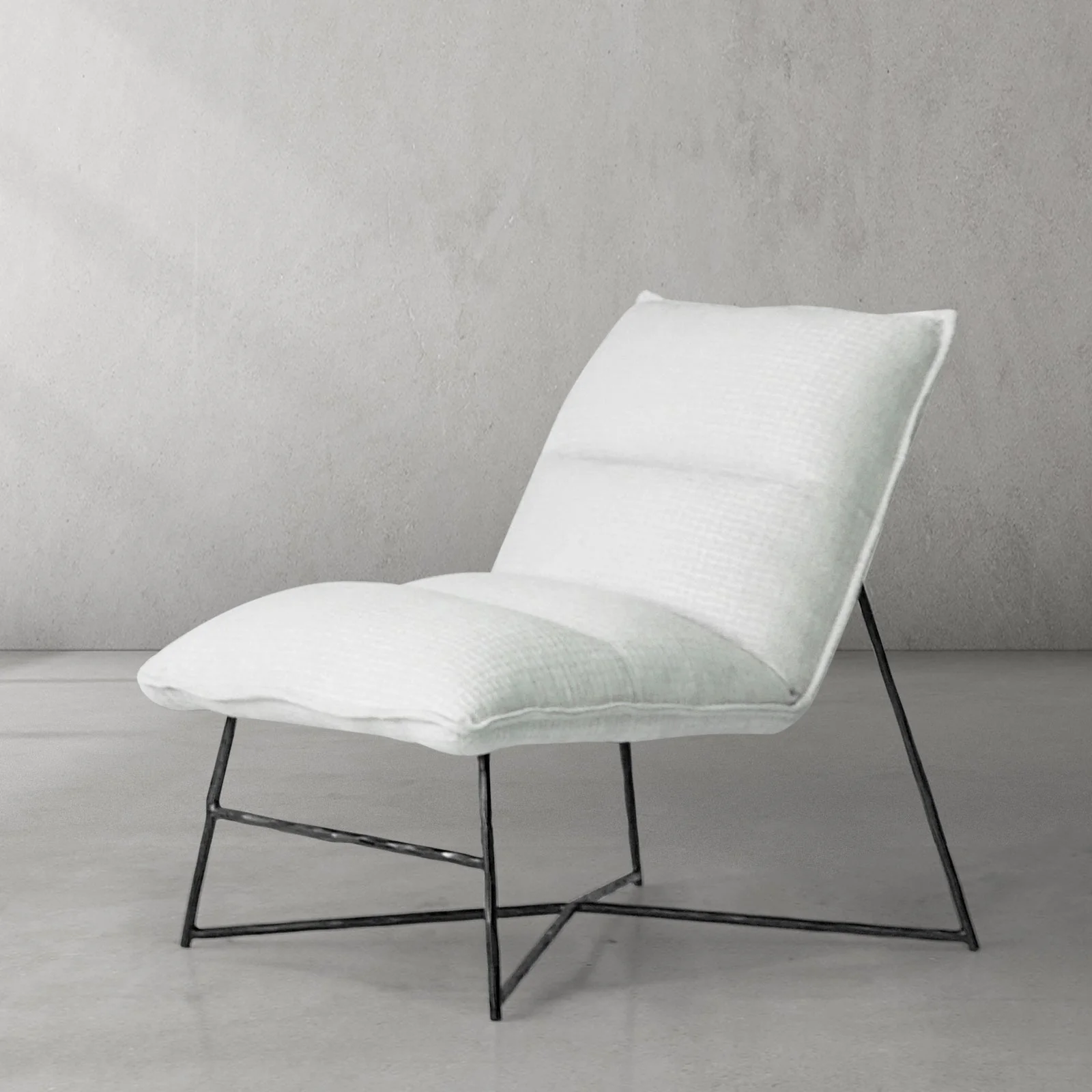 Hand-Forged Metal Fabric Lounge Chair - Image 23
