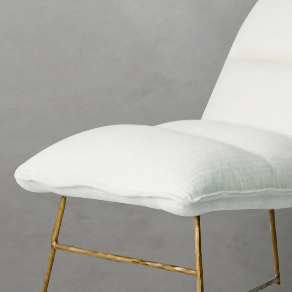 Hand-Forged Metal Fabric Lounge Chair - Image 6
