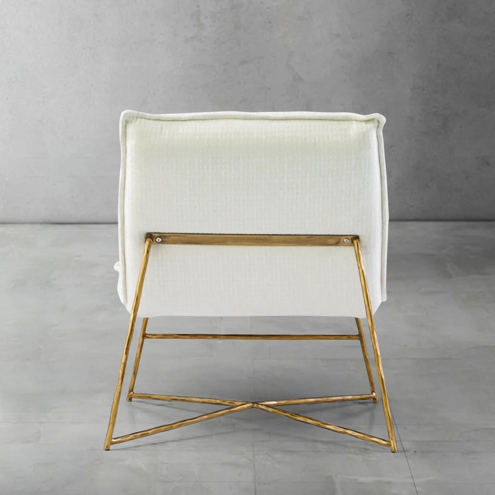 Hand-Forged Metal Fabric Lounge Chair - Image 7