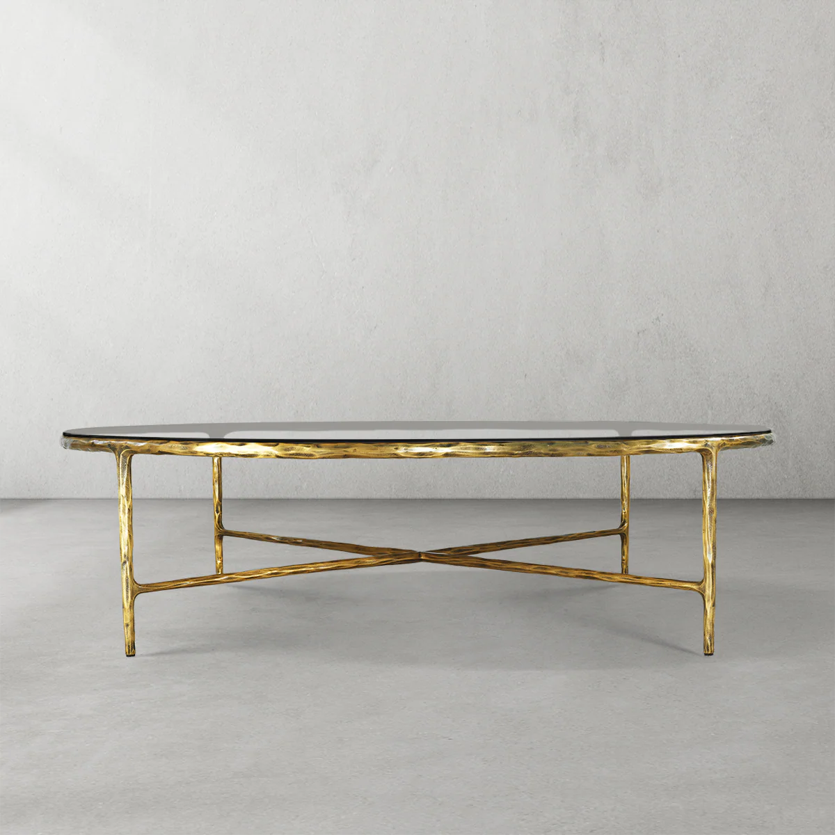 Hand-Forged Metal Glass Round Coffee Table 36" 55" - Image 10