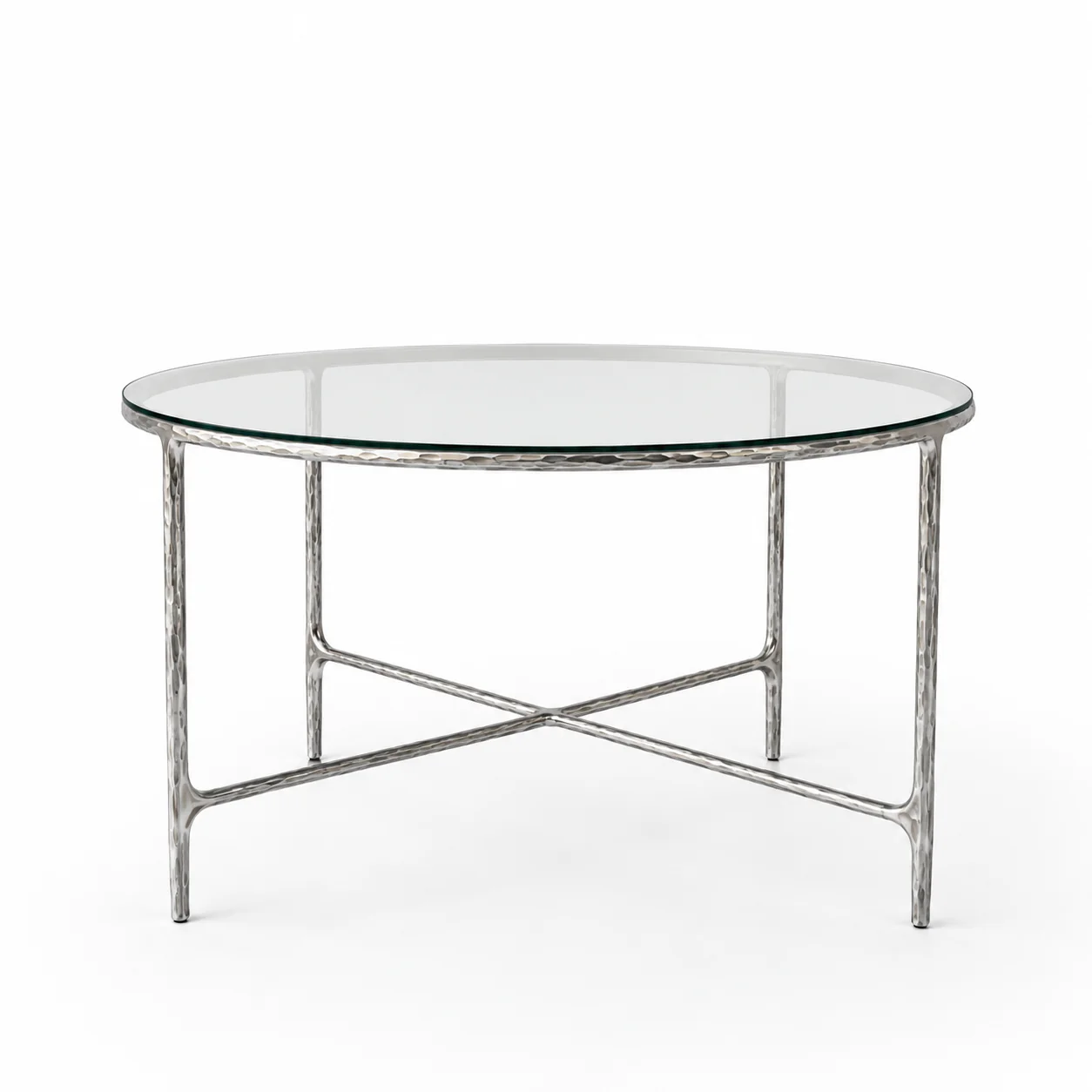 Hand-Forged Metal Glass Round Dining Table - Image 3