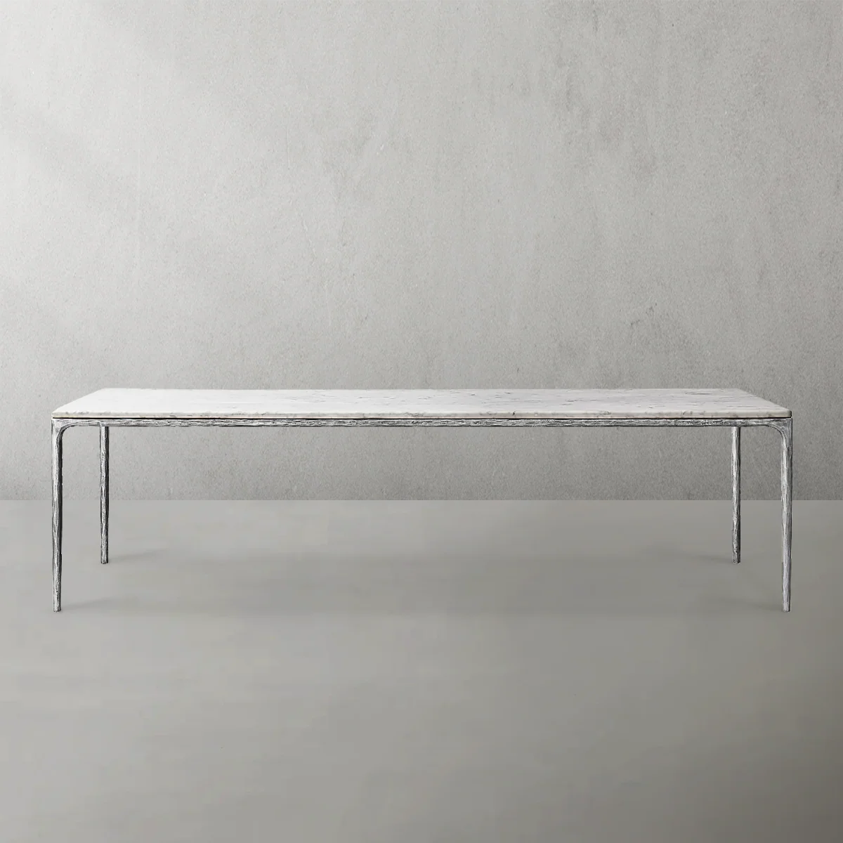 Hand-Forged Metal Marble Rectangular Dining Table - Image 16