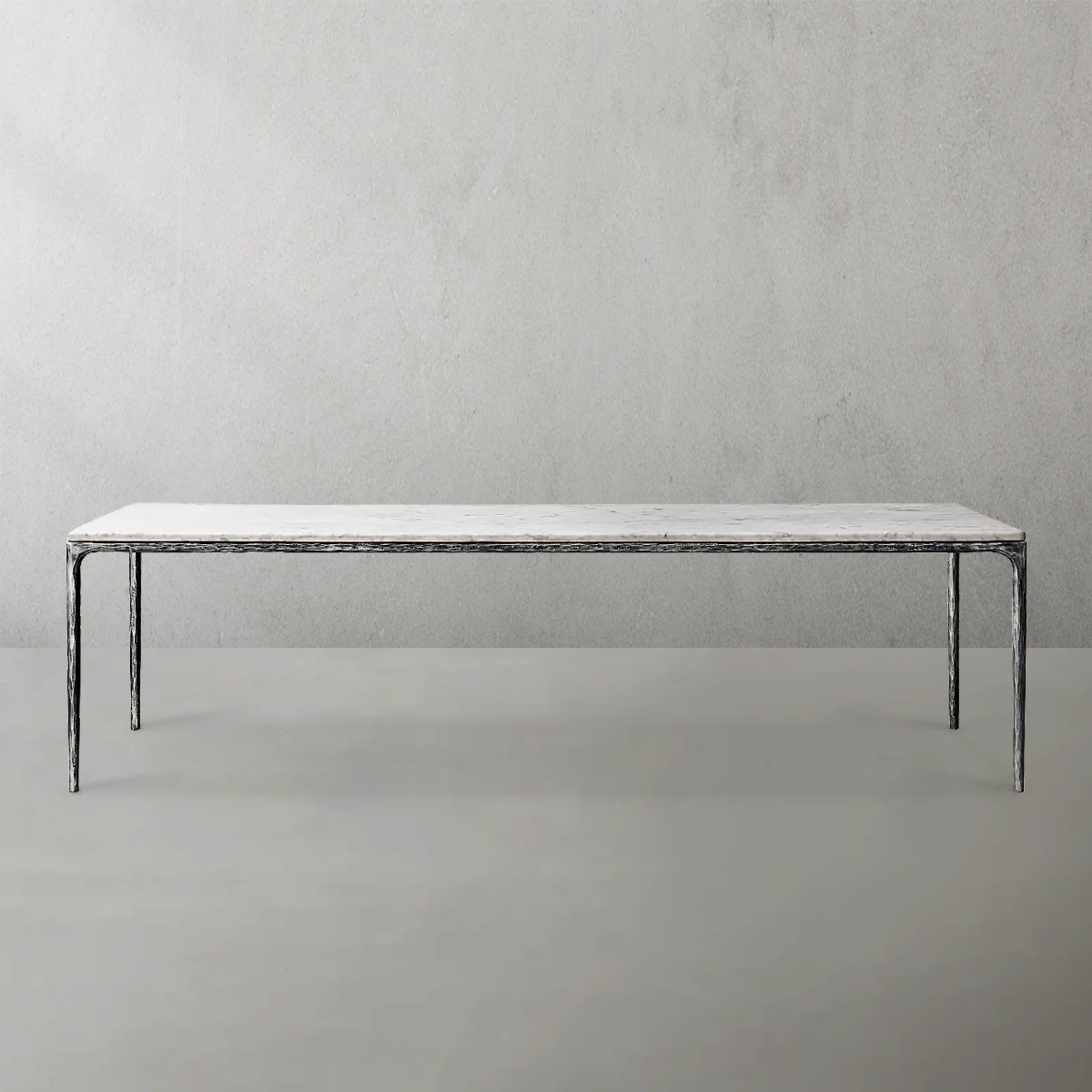 Hand-Forged Metal Marble Rectangular Dining Table - Image 21