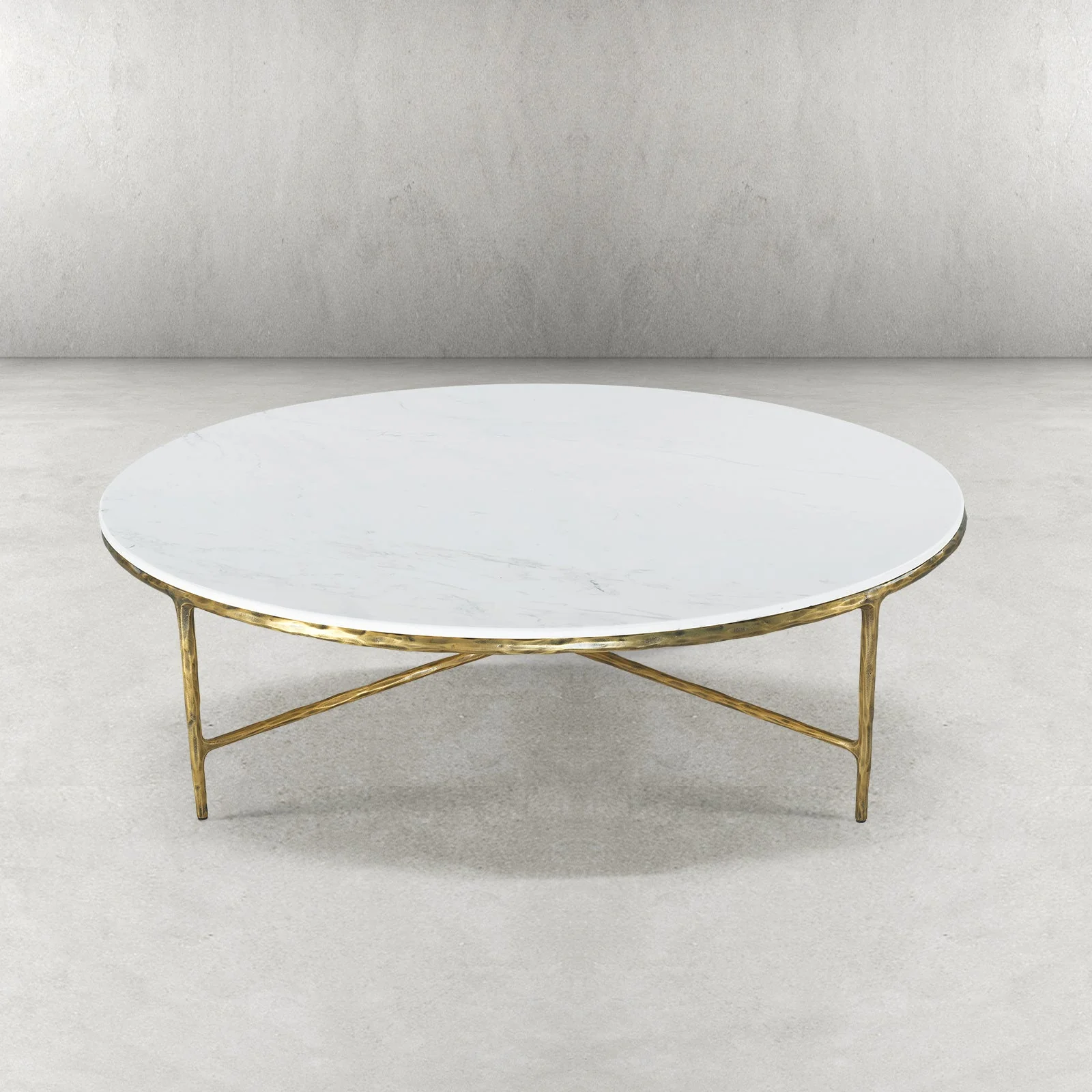 Hand-Forged Metal Marble Round Coffee Table 36" 55" - Image 10