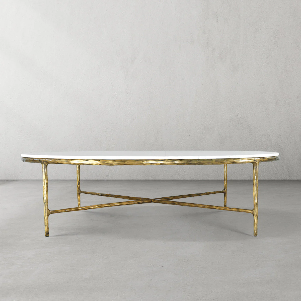 Hand-Forged Metal Marble Round Coffee Table 36" 55" - Image 11