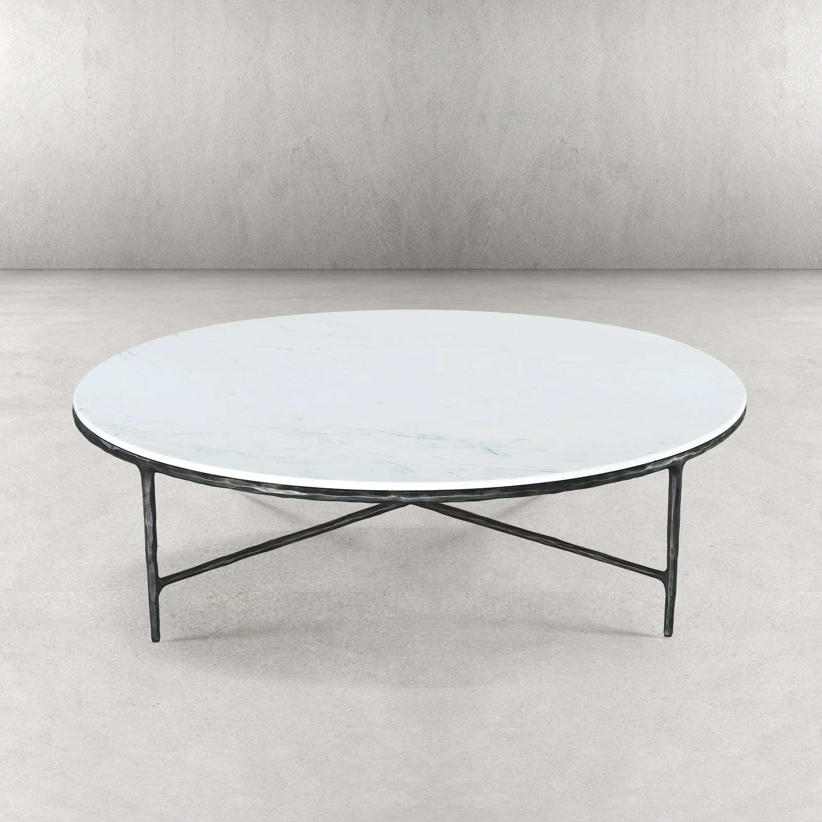 Hand-Forged Metal Marble Round Coffee Table 36" 55" - Image 19