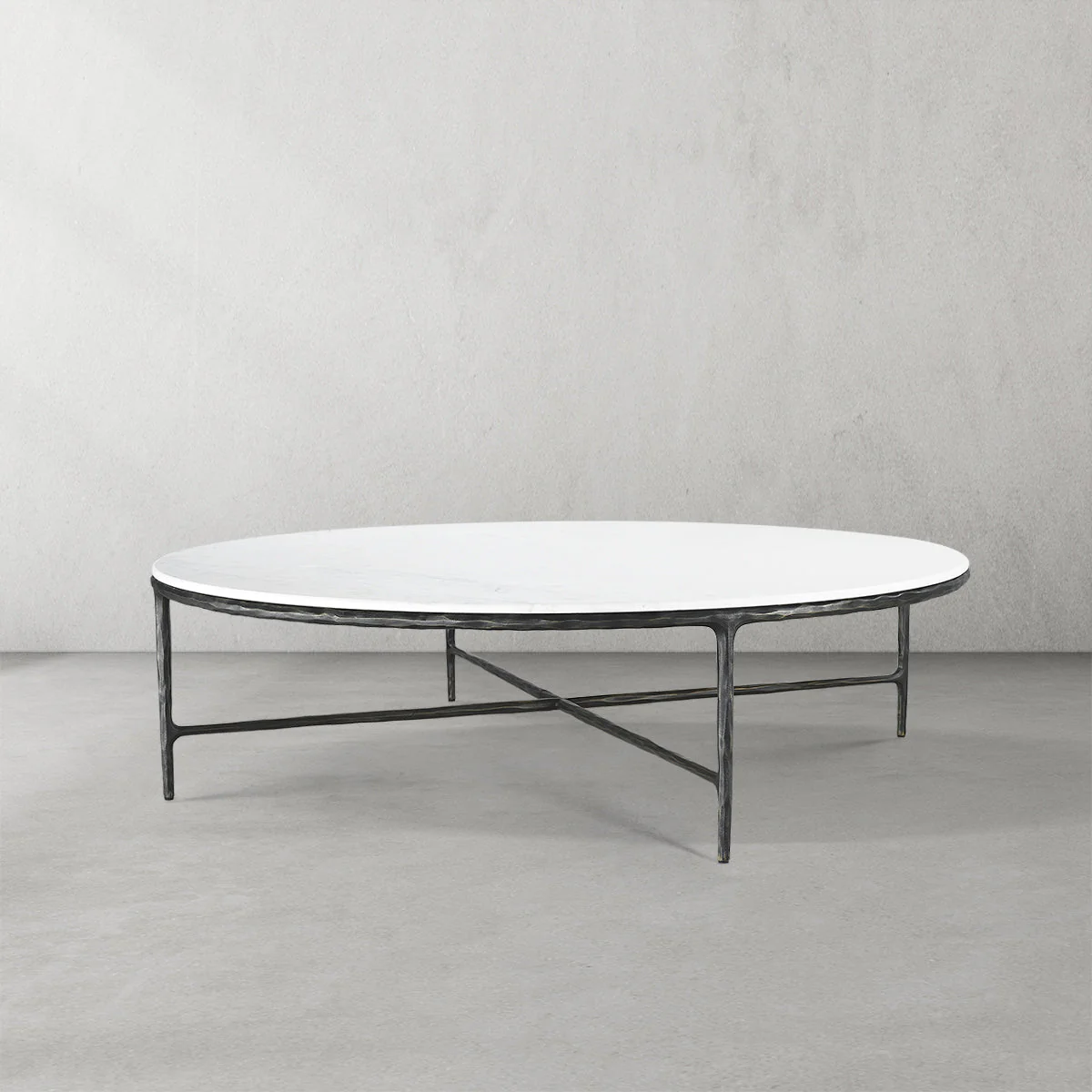 Hand-Forged Metal Marble Round Coffee Table 36" 55" - Image 22