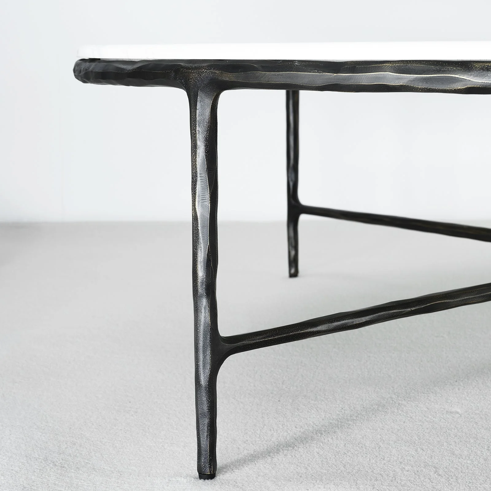 Hand-Forged Metal Marble Round Coffee Table 36" 55" - Image 25