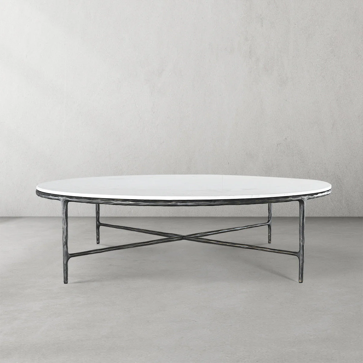 Hand-Forged Metal Marble Round Coffee Table 36" 55" - Image 26
