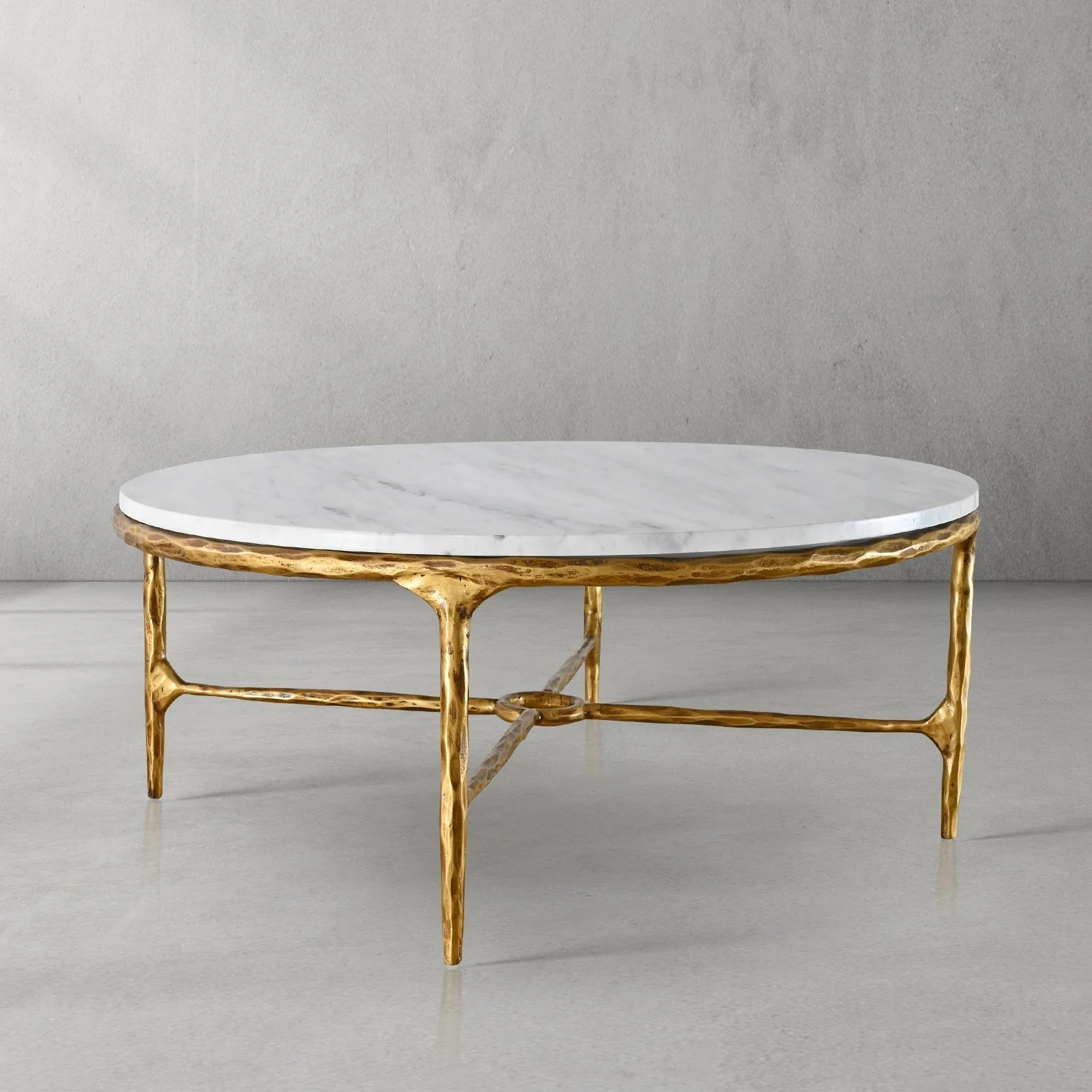 Hand-Forged Metal Marble Round Coffee Table 36" 55" - Image 35