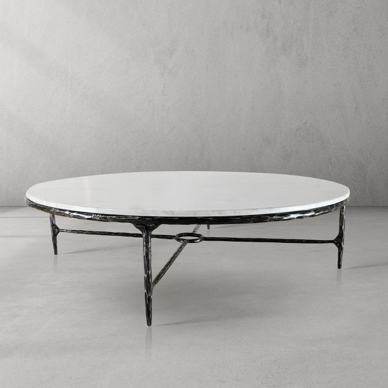 Hand-Forged Metal Marble Round Coffee Table 36" 55" - Image 37