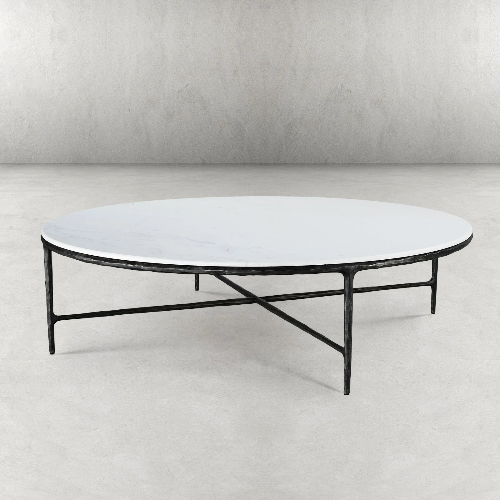 Hand-Forged Metal Marble Round Coffee Table 36" 55" - Image 44