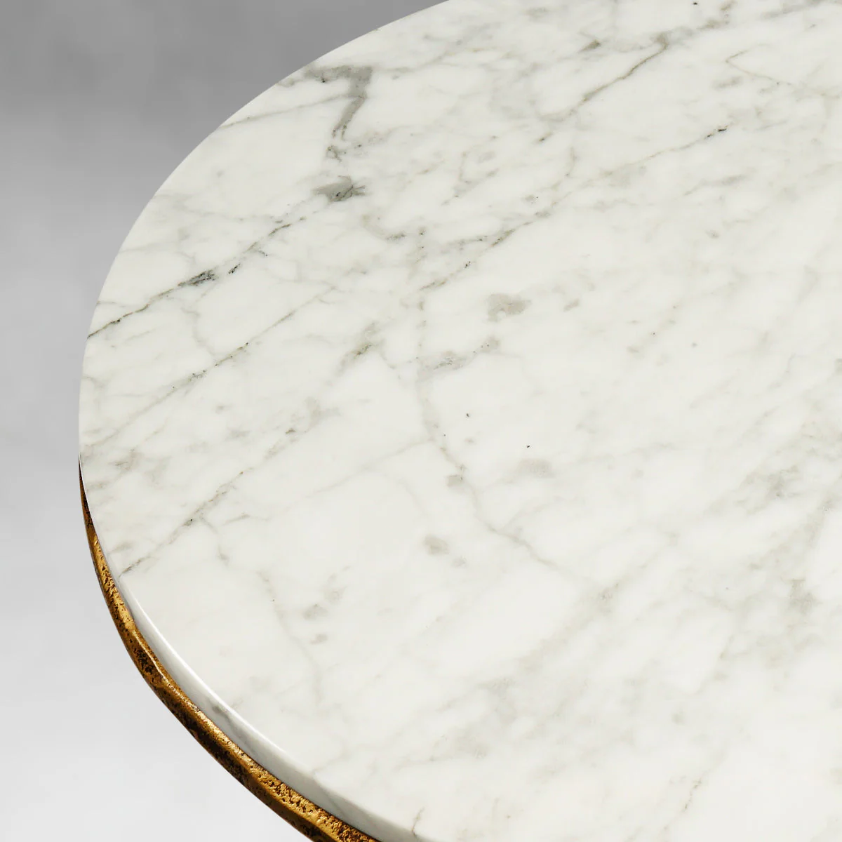 Hand-Forged Metal Marble Round Side Table 3 Leg 24"D - Image 9