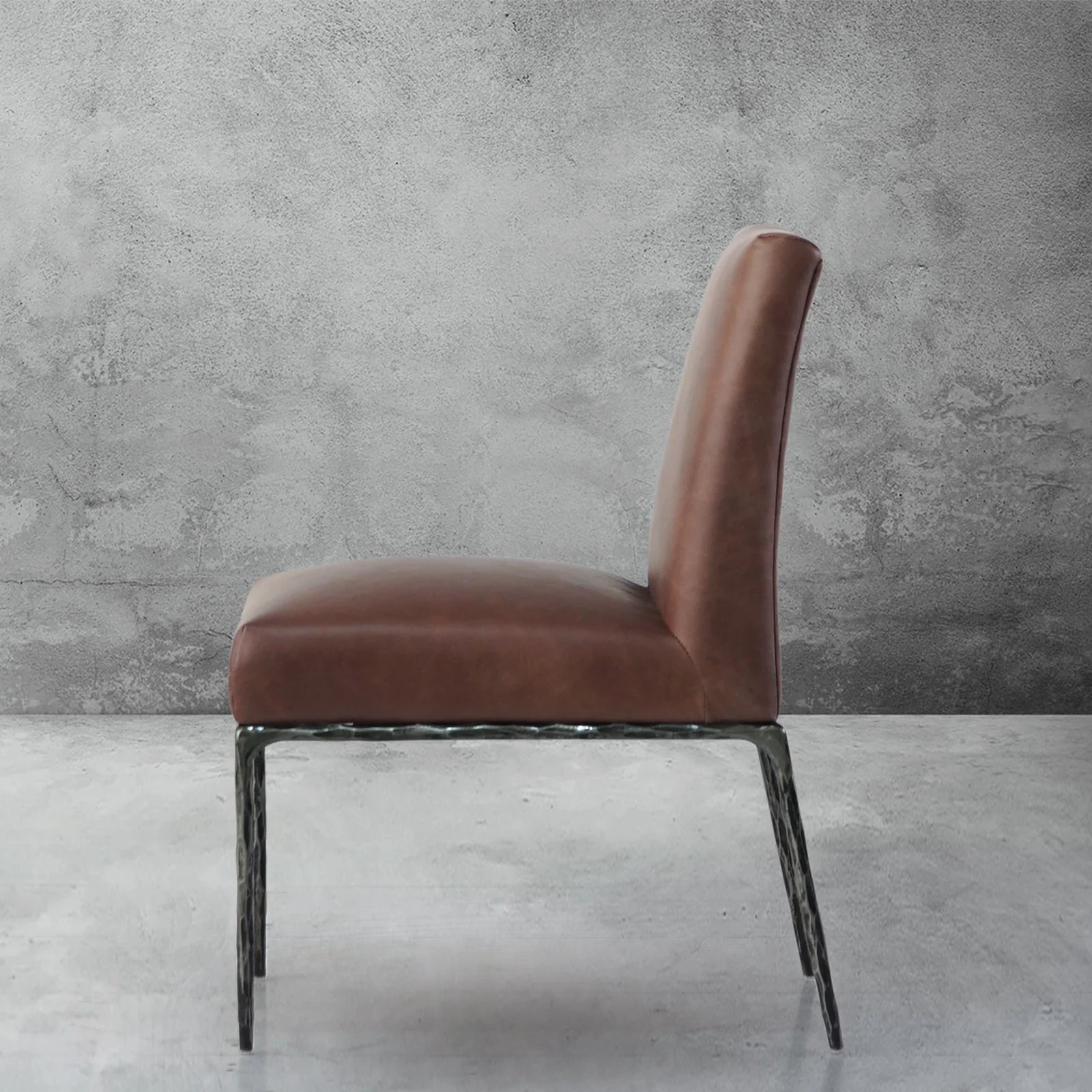 Hand-Forged Metal Minimalist Fabric Dining Chair - Image 27