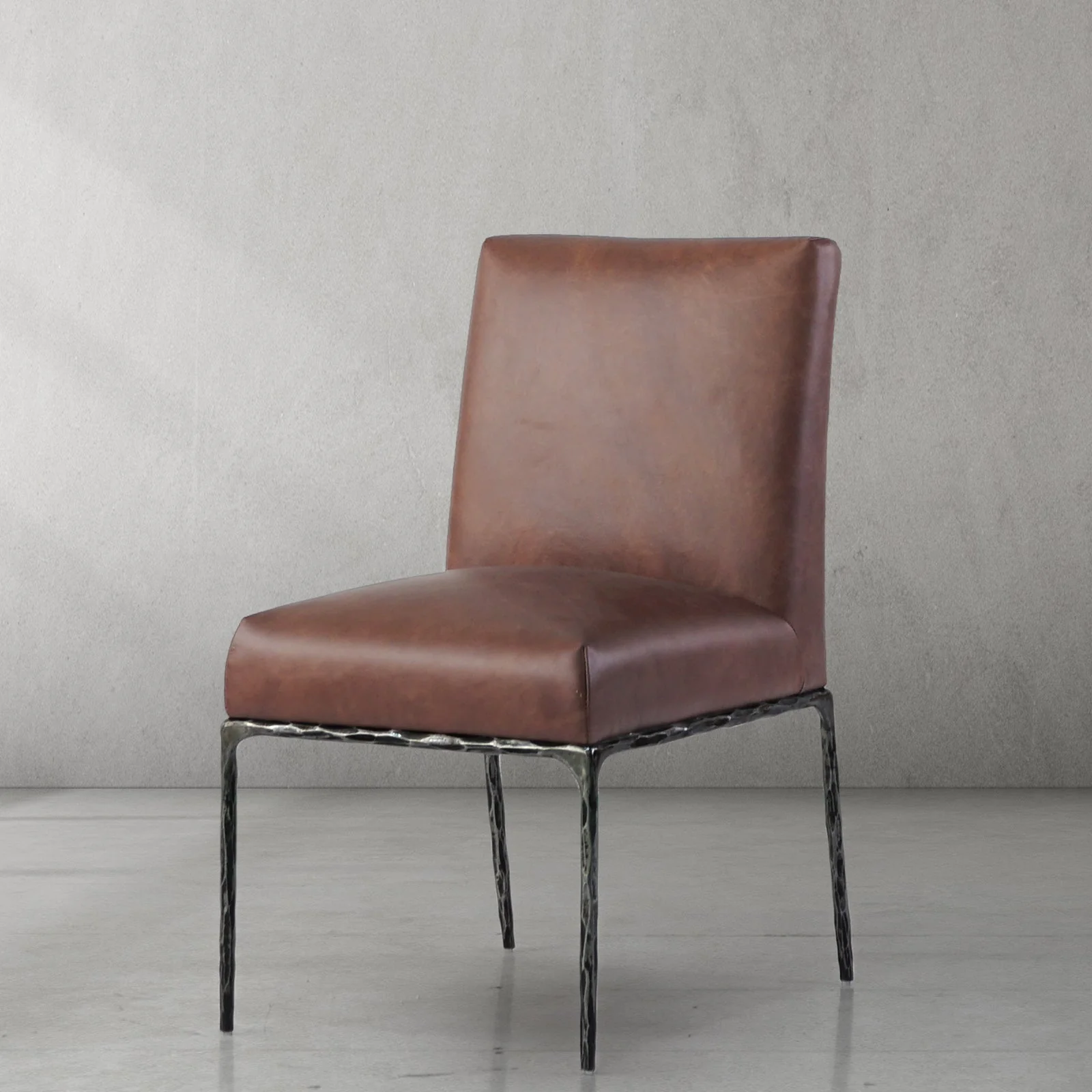 Hand-Forged Metal Minimalist Fabric Dining Chair - Image 41
