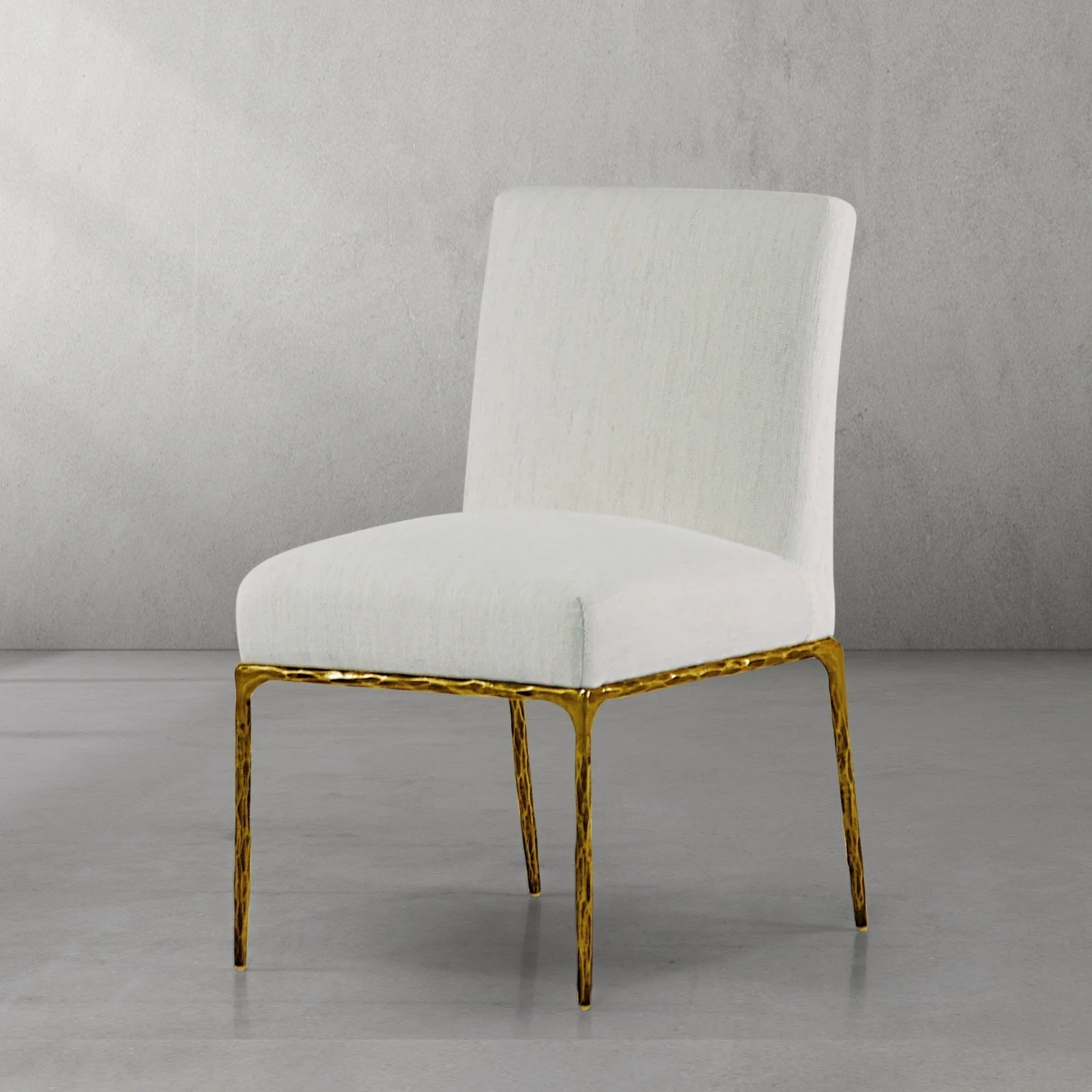 Hand-Forged Metal Minimalist Fabric Dining Chair - Image 43