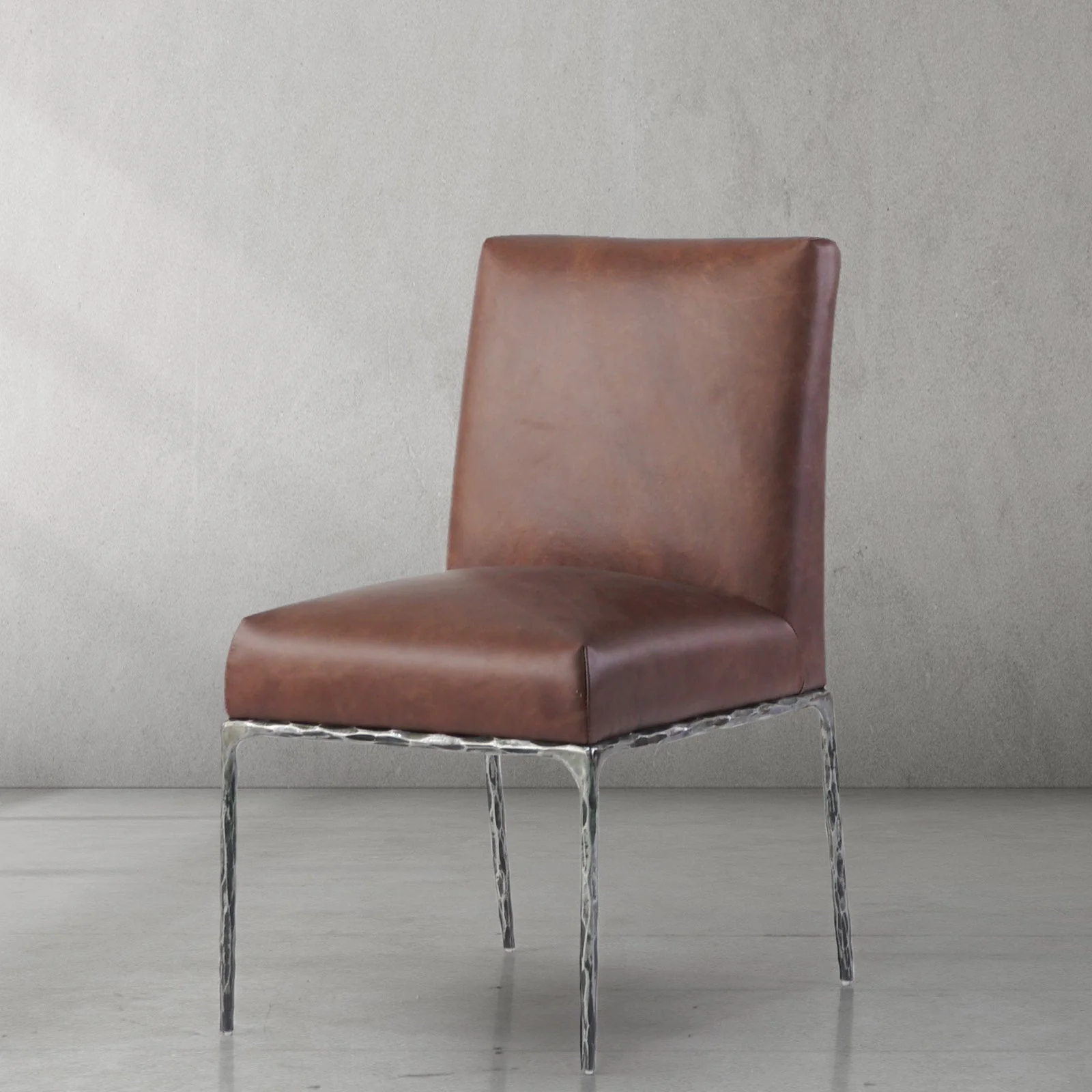 Hand-Forged Metal Minimalist Fabric Dining Chair - Image 47