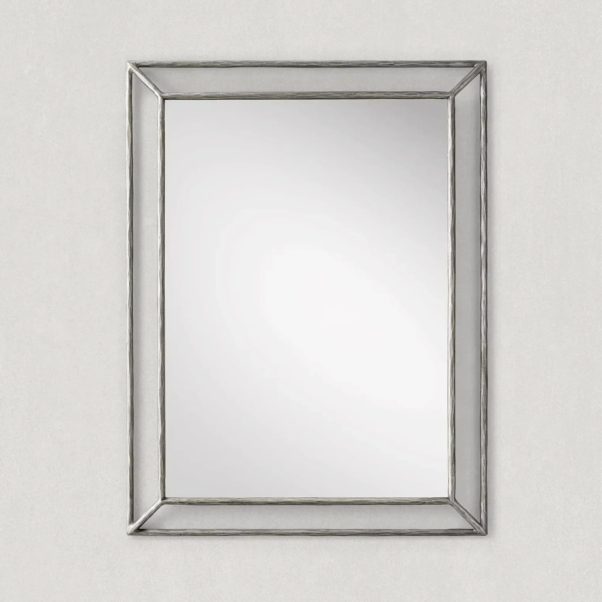 Hand-Forged Metal Open Beveled Mirror - Image 13