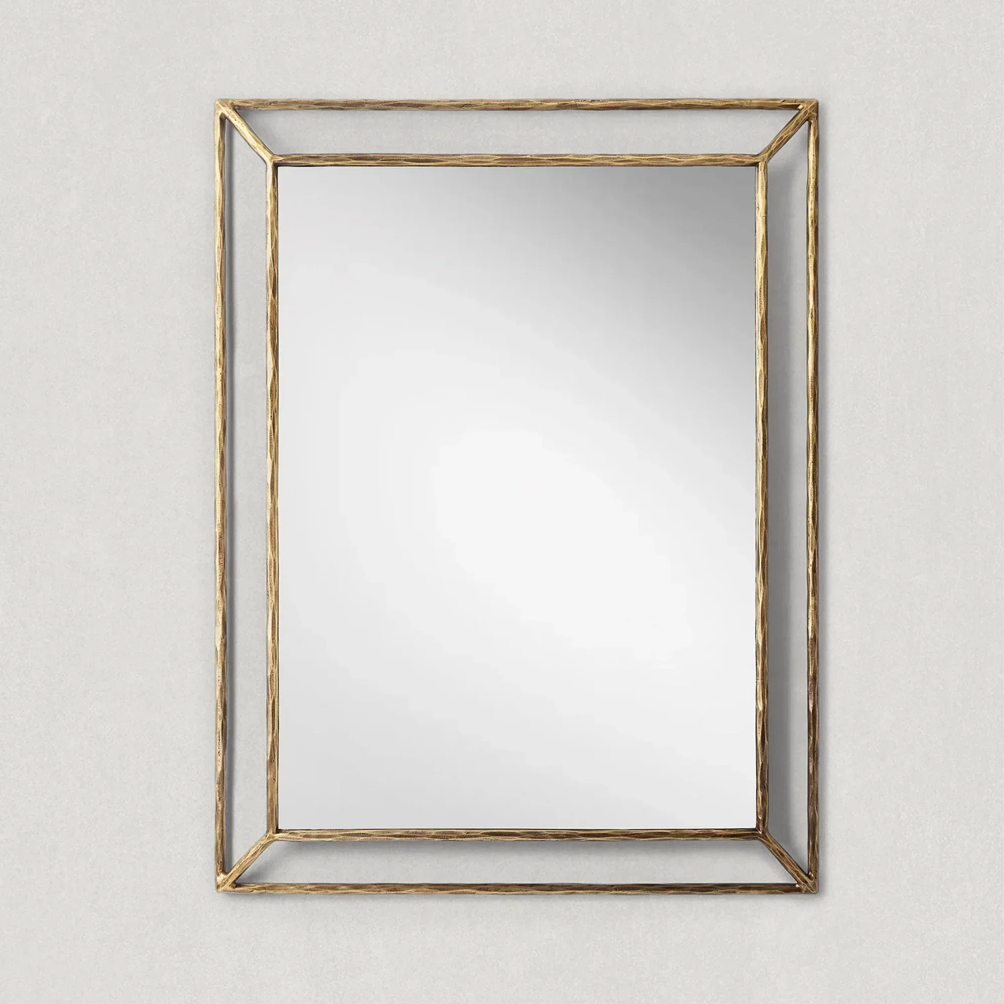 Hand-Forged Metal Open Beveled Mirror - Image 5