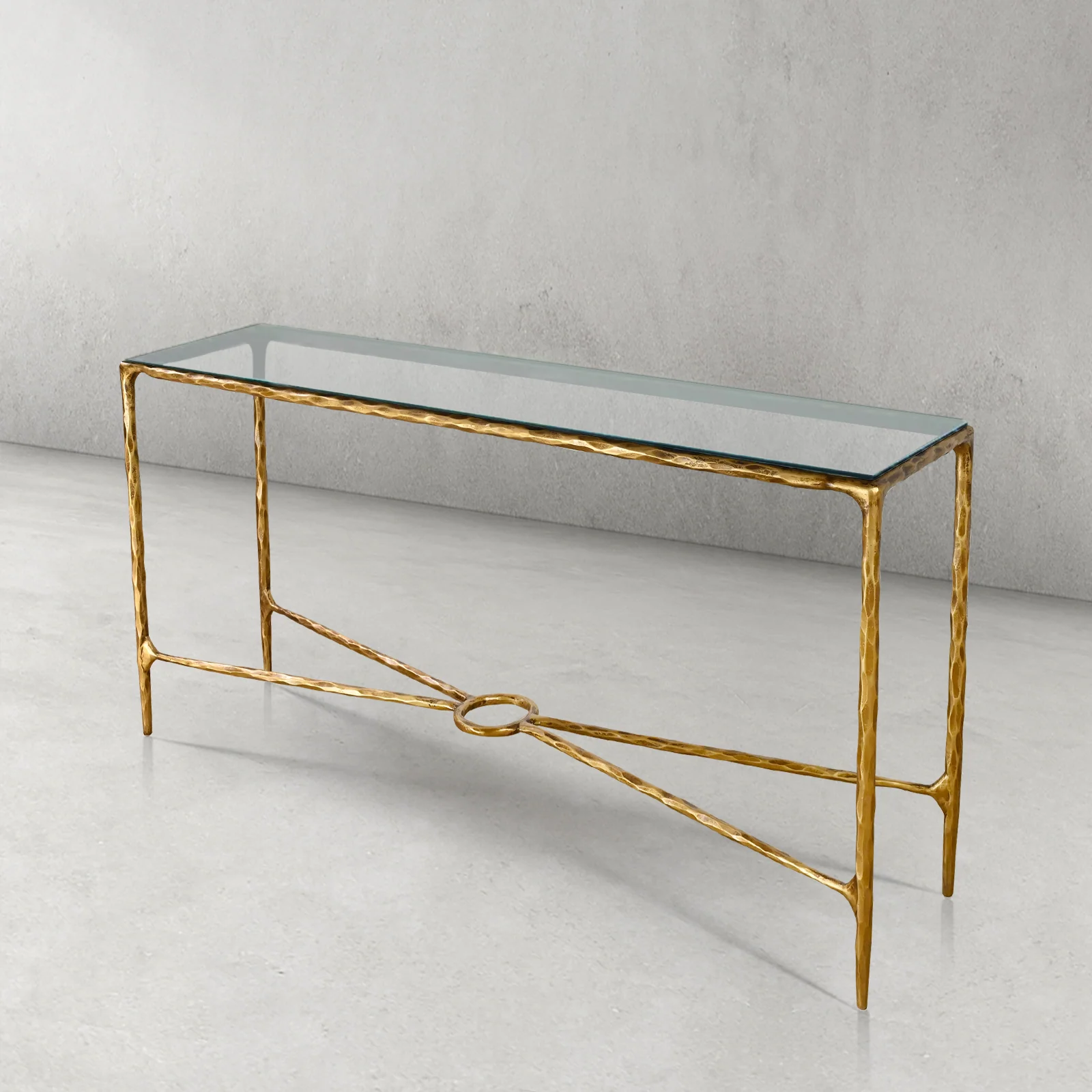 Hand-Forged Metal Rectangle Glass Console Table 60" 72" - Image 13